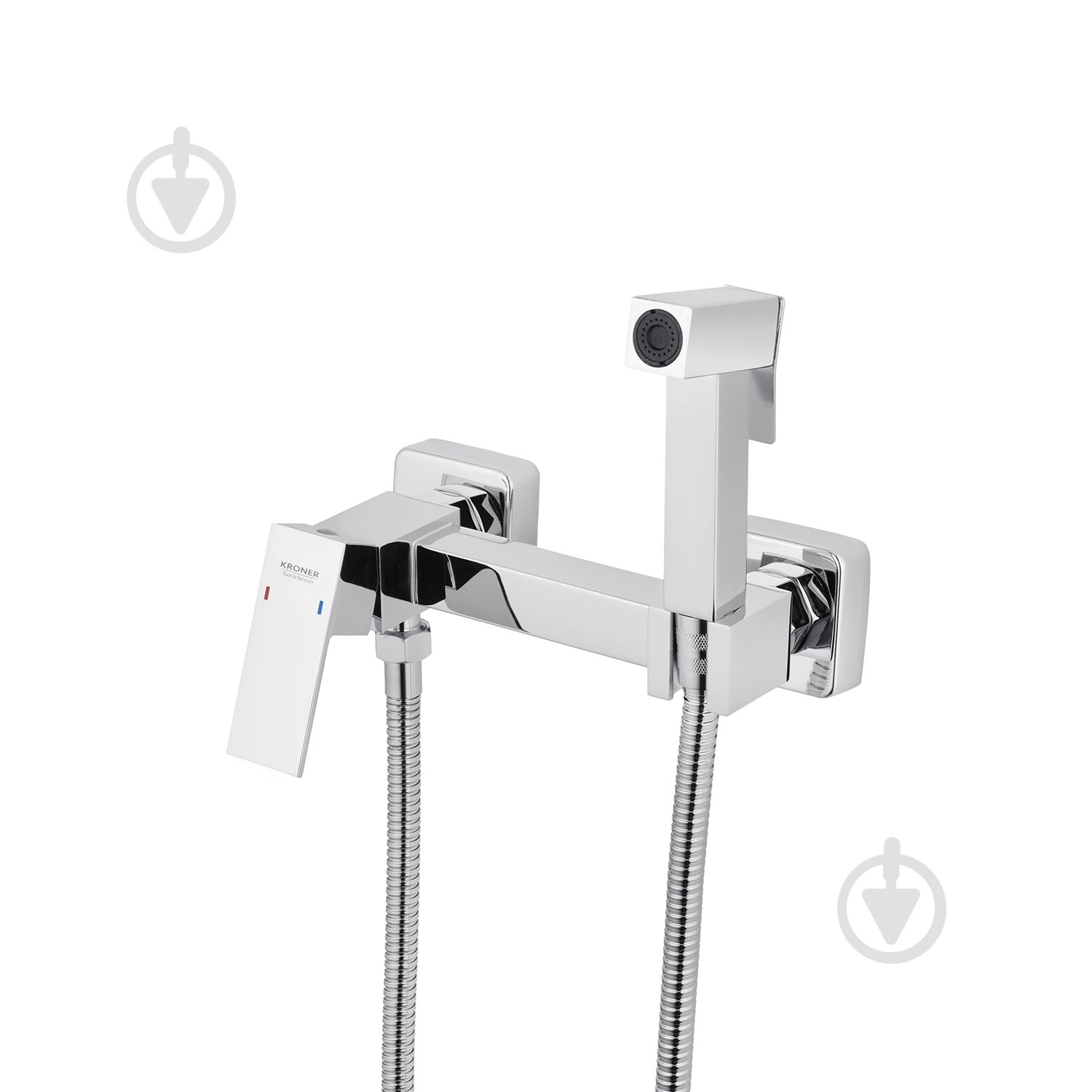 Набір для гігієнічного душу Kroner зі змішувачем KRP Edelstahl Kubus - CHR052 - фото 4