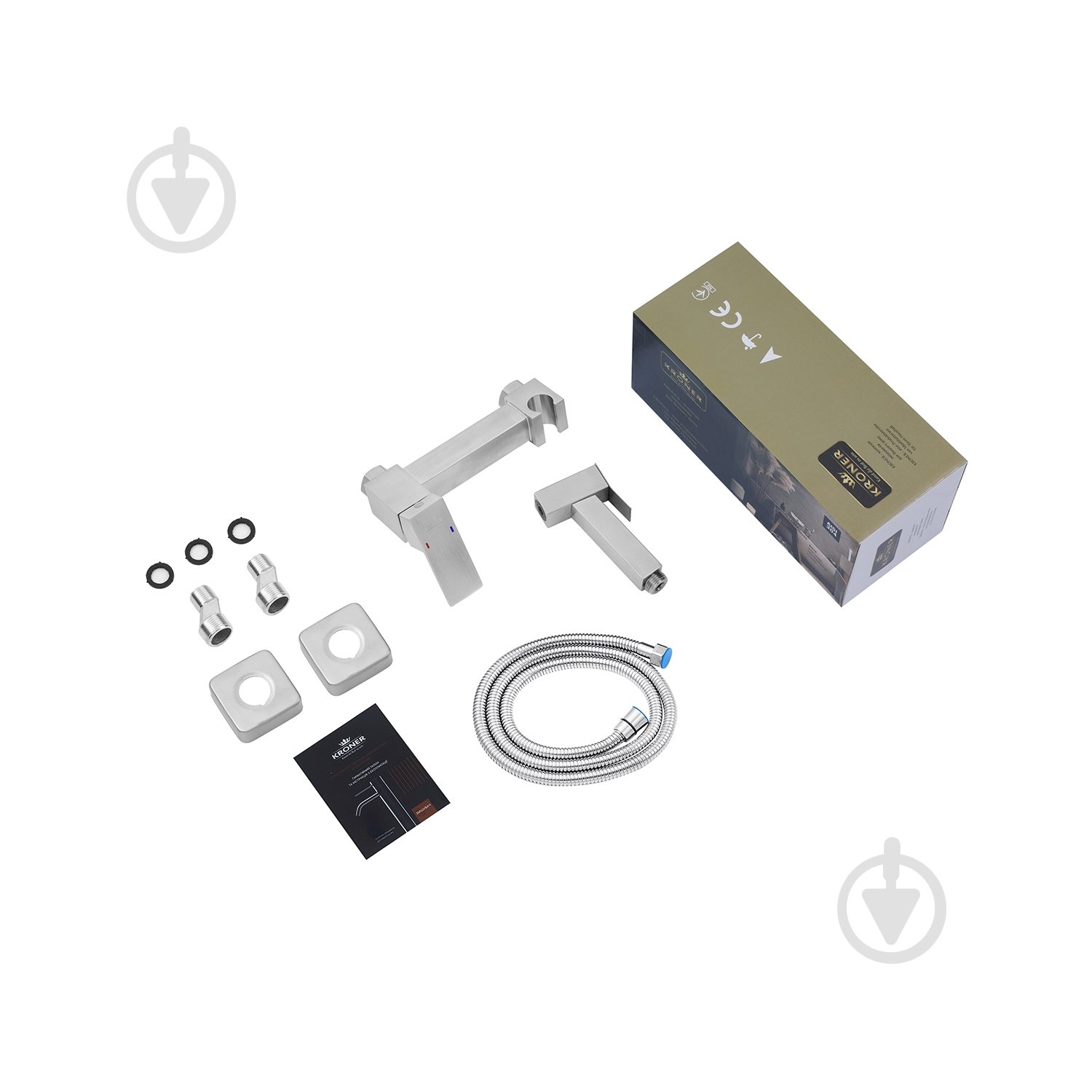 Набір для гігієнічного душу Kroner зі змішувачем KRP Edelstahl Kubus - ESG052 - фото 7 Набір для гігієнічного душу Kroner зі змішувачем KRP Edelstahl Kubus - ESG052 - фото 7