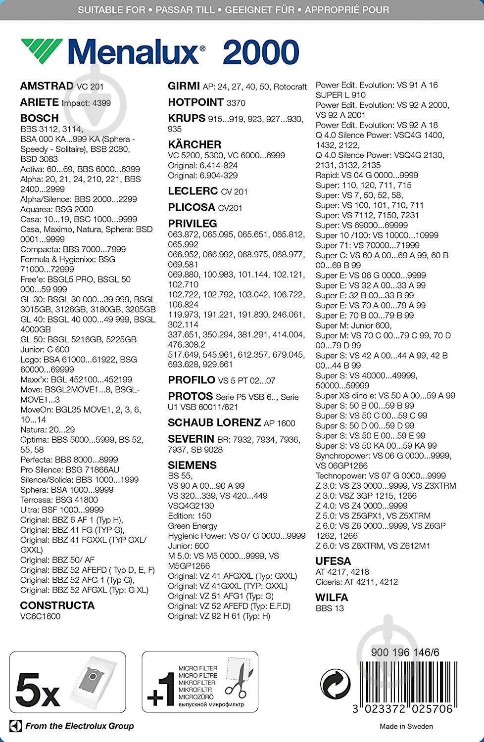 Набор мешков Menalux 2000 - фото 2