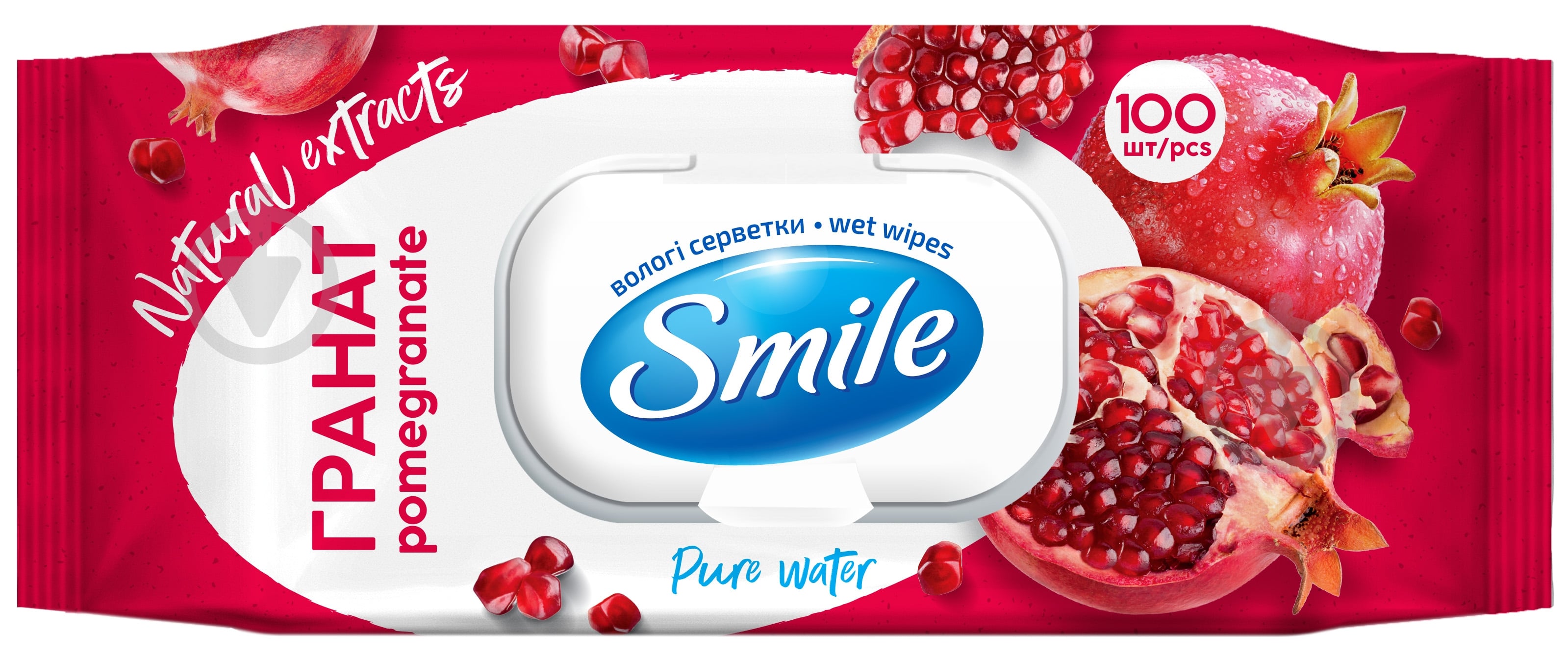 Вологі серветки Smile Гранат 100 шт. - фото 1