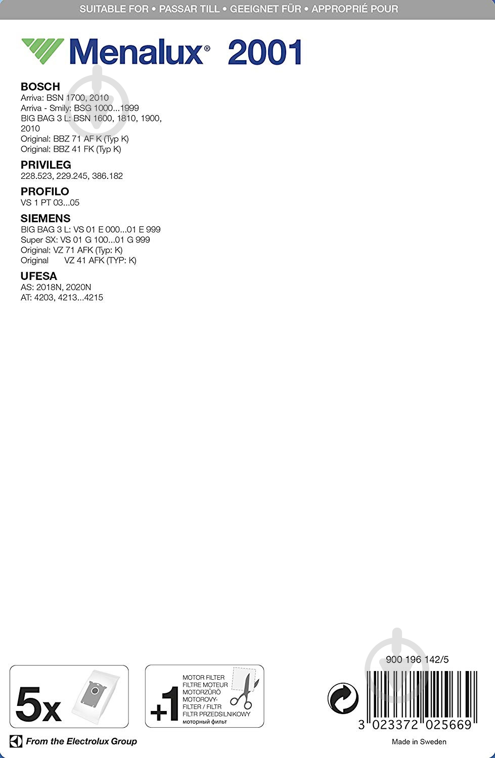 Набор мешков Menalux 2001 - фото 3