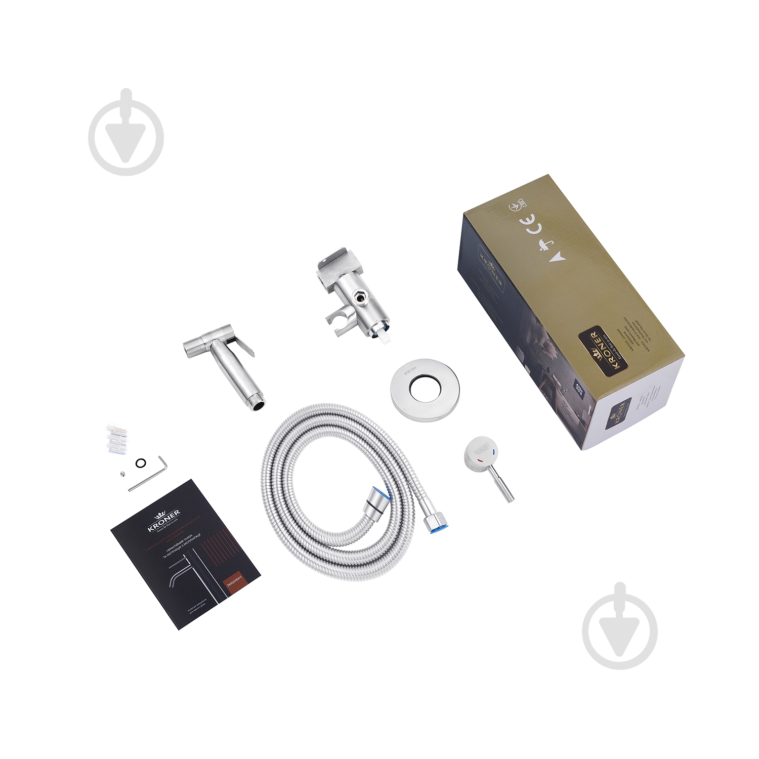 Набір для гігієнічного душу Kroner скрытого монтажа зі змішувачем KRP Edelstahl Klassisch - ESG05 - фото 7 Набір для гігієнічного душу Kroner скрытого монтажа зі змішувачем KRP Edelstahl Klassisch - ESG05 - фото 7