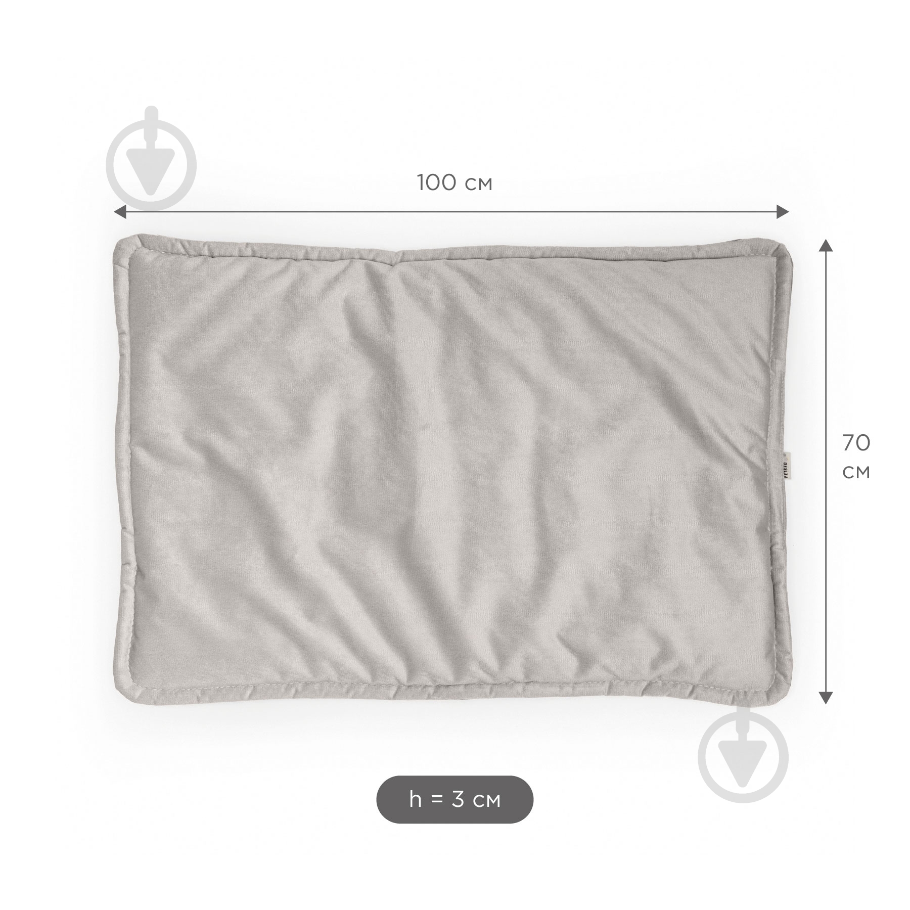 Лежак PETBED Слим 2XL 100х70 см h-3 см велюр серый - фото 4 Лежак PETBED Слим 2XL 100х70 см h-3 см велюр серый - фото 4