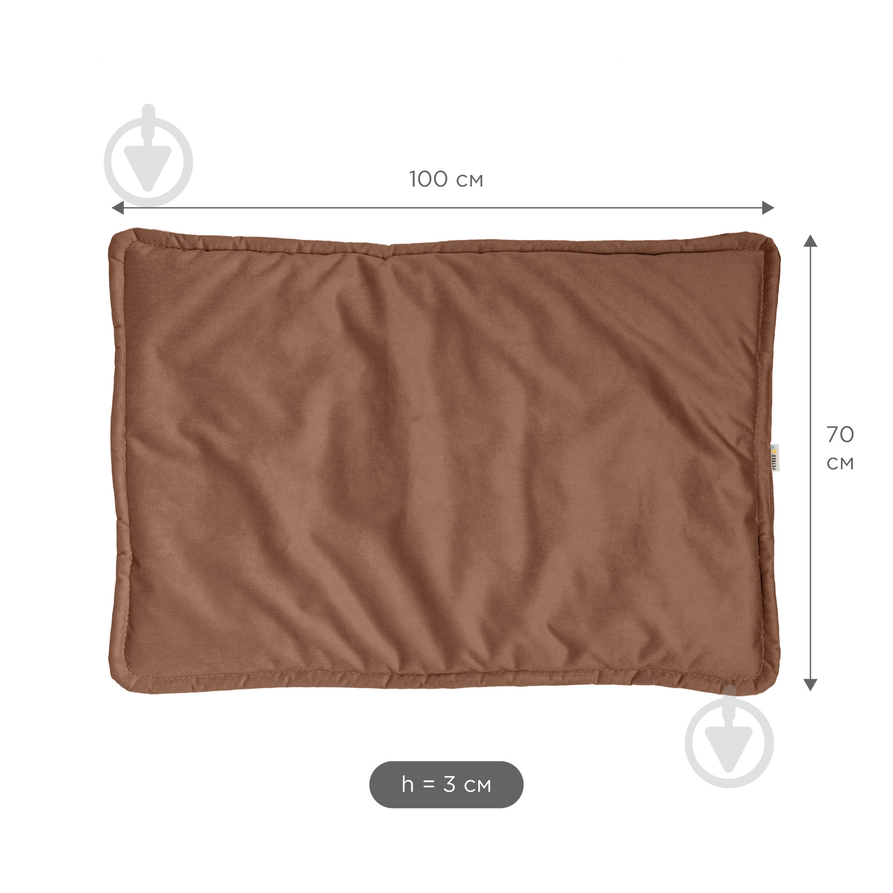 Лежак PETBED Слим 2XL 100х70 см h-3 см велюр коричневый - фото 4 Лежак PETBED Слим 2XL 100х70 см h-3 см велюр коричневый - фото 4