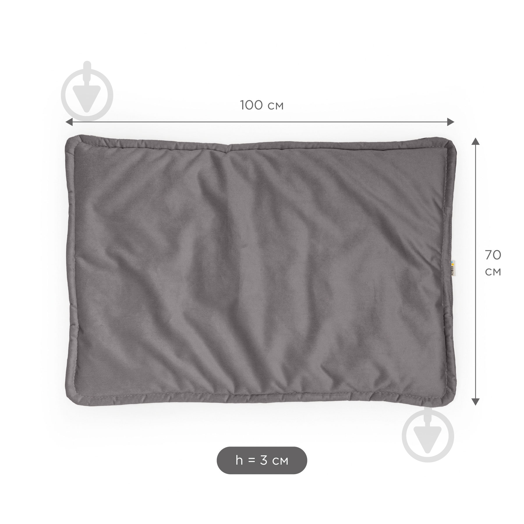 Лежак PETBED Слим 2XL 100х70 см h-3 см велюр темно-серый - фото 4 Лежак PETBED Слим 2XL 100х70 см h-3 см велюр темно-серый - фото 4