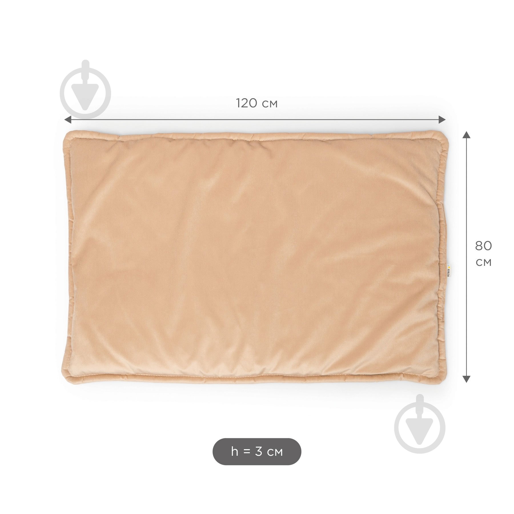 Лежак PETBED Слим 3XL 120х80 см h-3 см велюр бежевый - фото 4 Лежак PETBED Слим 3XL 120х80 см h-3 см велюр бежевый - фото 4