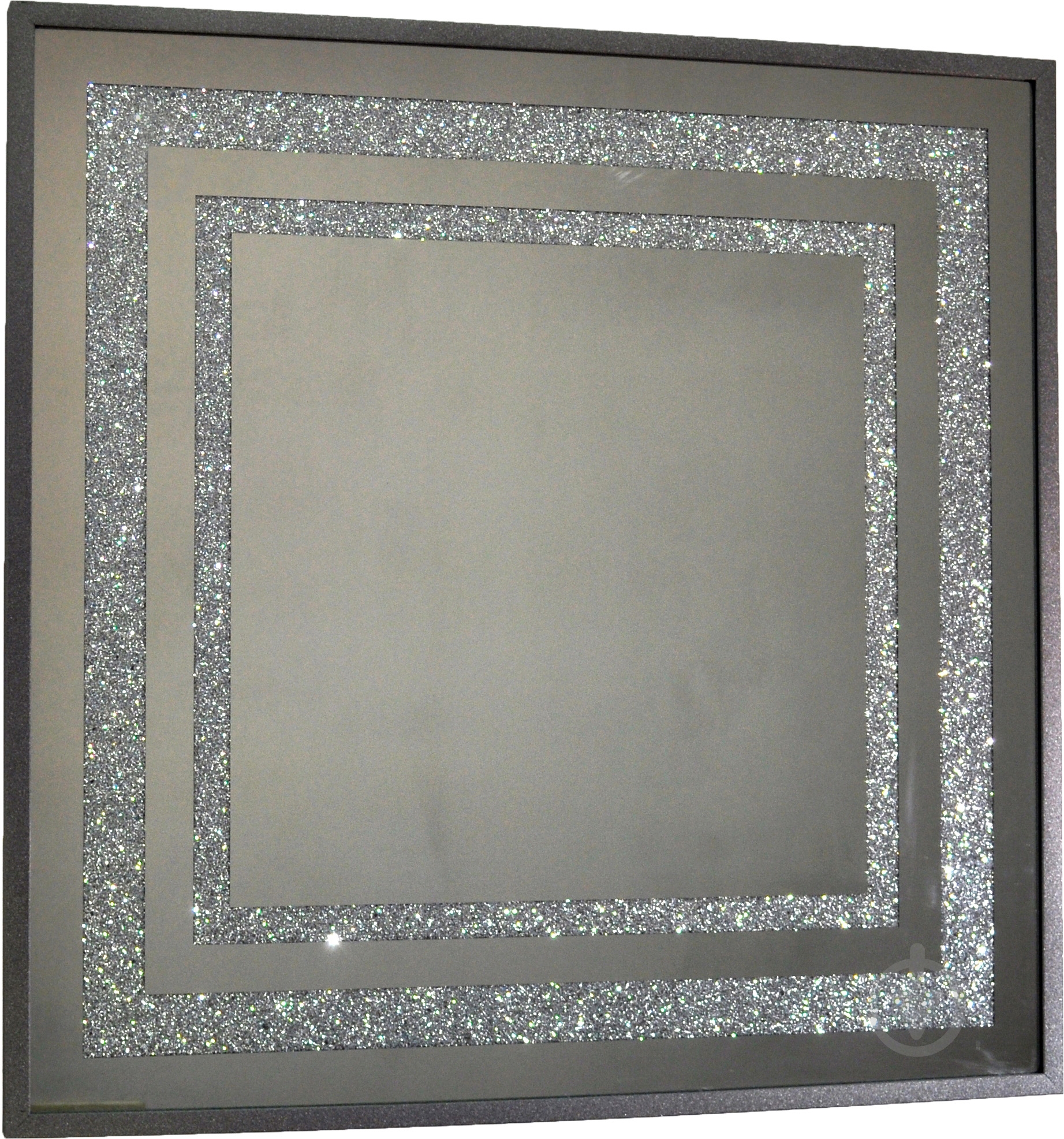 Дзеркало косметичне SEAPS Zerrofixx Glitter Square Silver X10 №3306A 94х94 см - фото 1 Дзеркало косметичне SEAPS Zerrofixx Glitter Square Silver X10 №3306A 94х94 см - фото 1