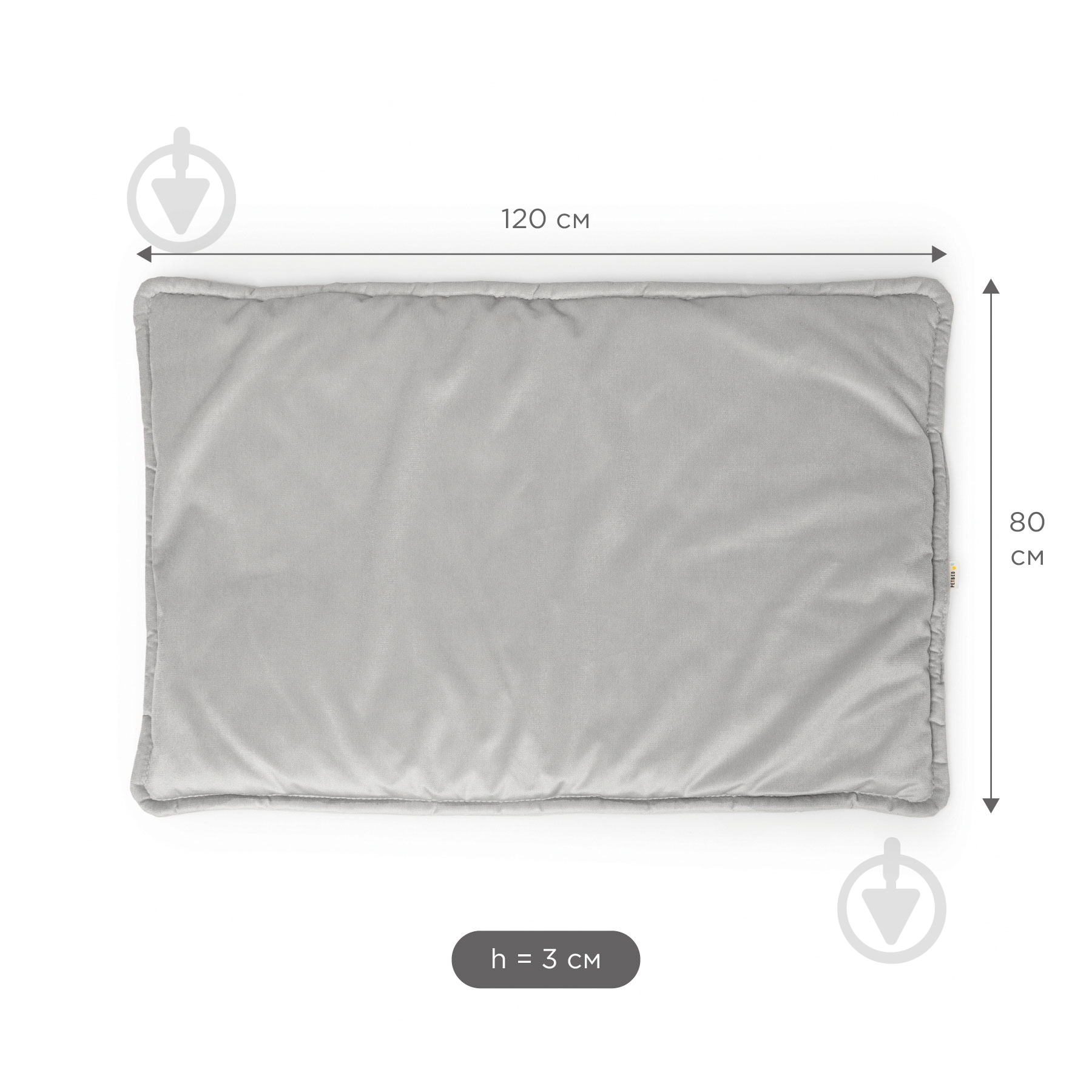 Лежак PETBED Слим 3XL 120х80 см h-3 см велюр серый - фото 4 Лежак PETBED Слим 3XL 120х80 см h-3 см велюр серый - фото 4