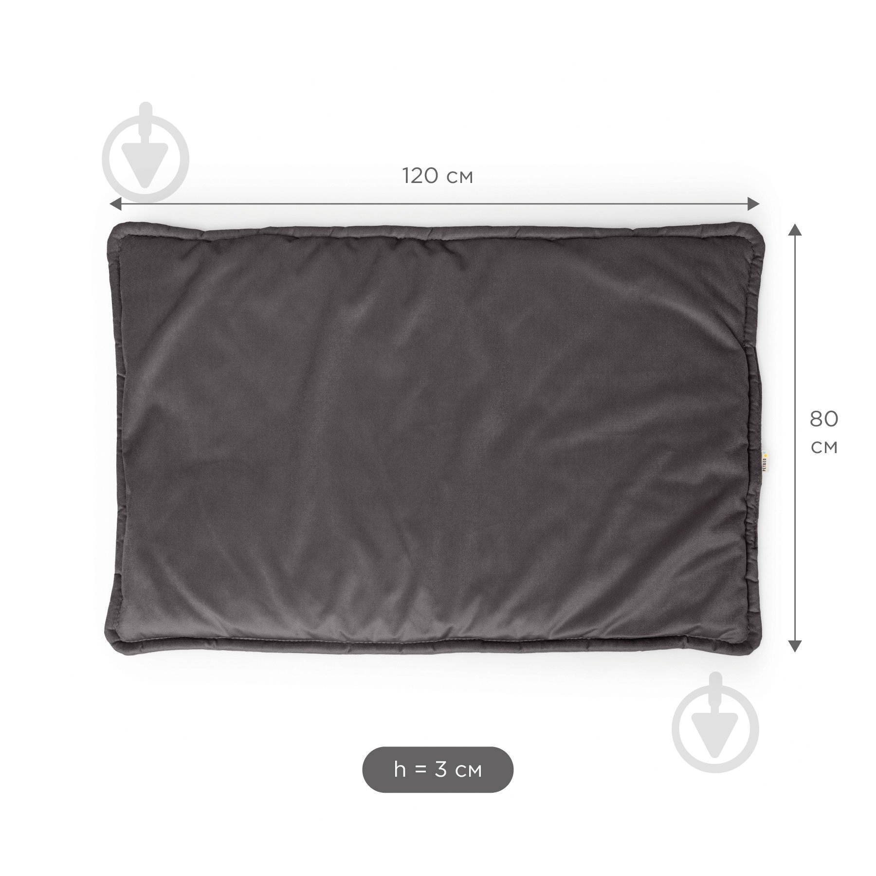 Лежак PETBED Слім 3XL 120х80 см h-3 см велюр темно-сірий - фото 4 Лежак PETBED Слім 3XL 120х80 см h-3 см велюр темно-сірий - фото 4