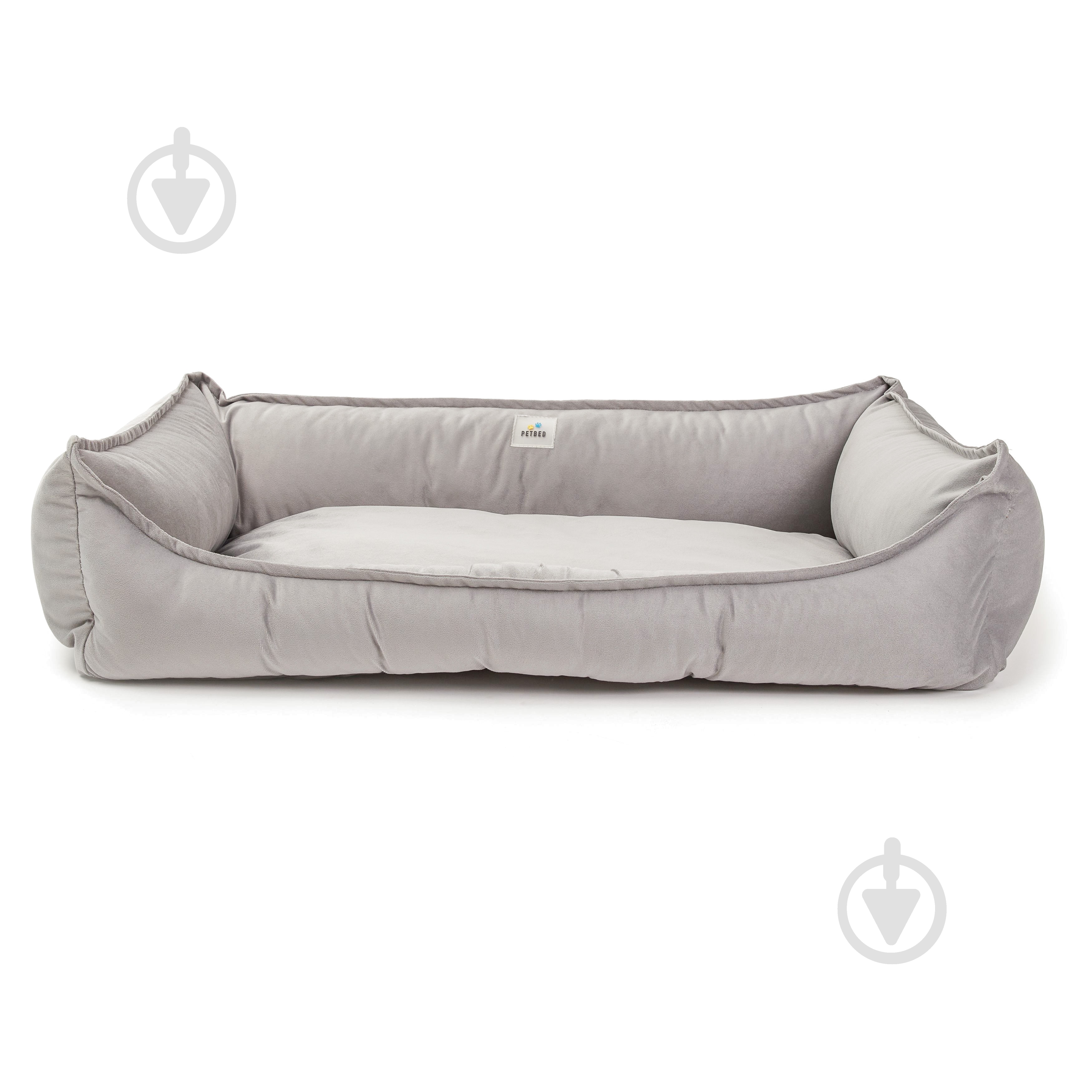 Лежак PETBED Комфорт 2XL 100х70 см h-25 см велюр серый - фото 3 Лежак PETBED Комфорт 2XL 100х70 см h-25 см велюр серый - фото 3