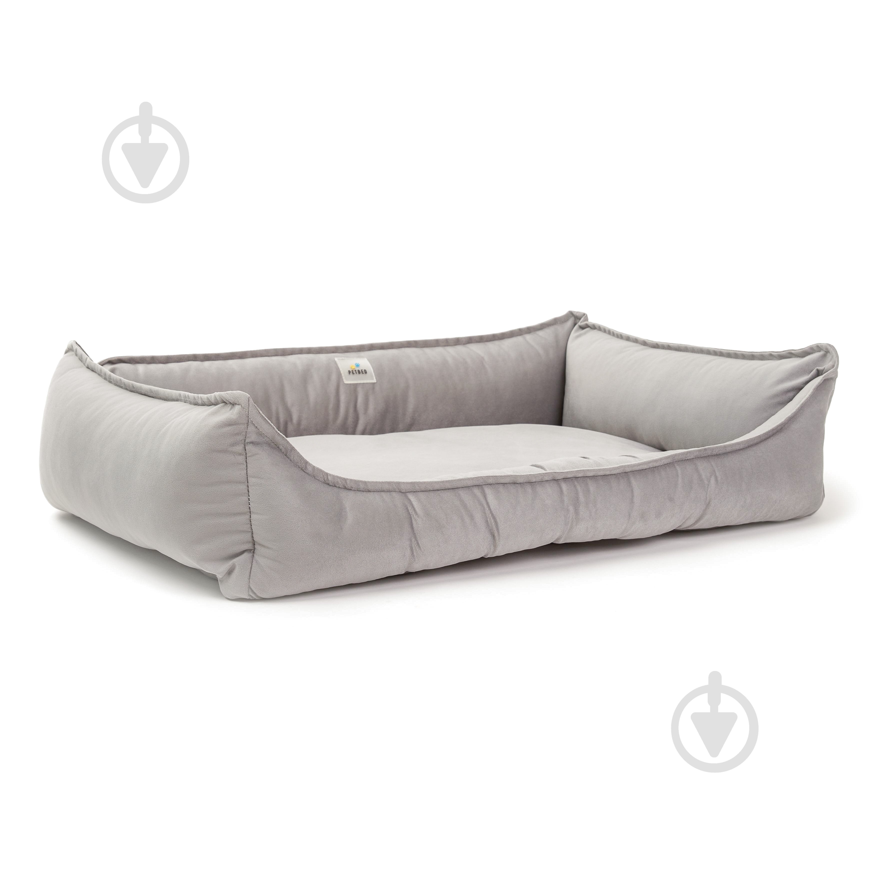 Лежак PETBED Комфорт 2XL 100х70 см h-25 см велюр серый - фото 1 Лежак PETBED Комфорт 2XL 100х70 см h-25 см велюр серый - фото 1