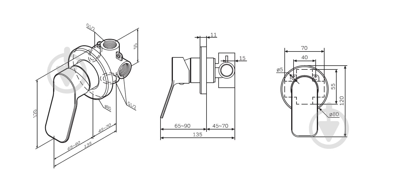 Смеситель для душа AM.PM X-Joy F85A65000 - фото 9