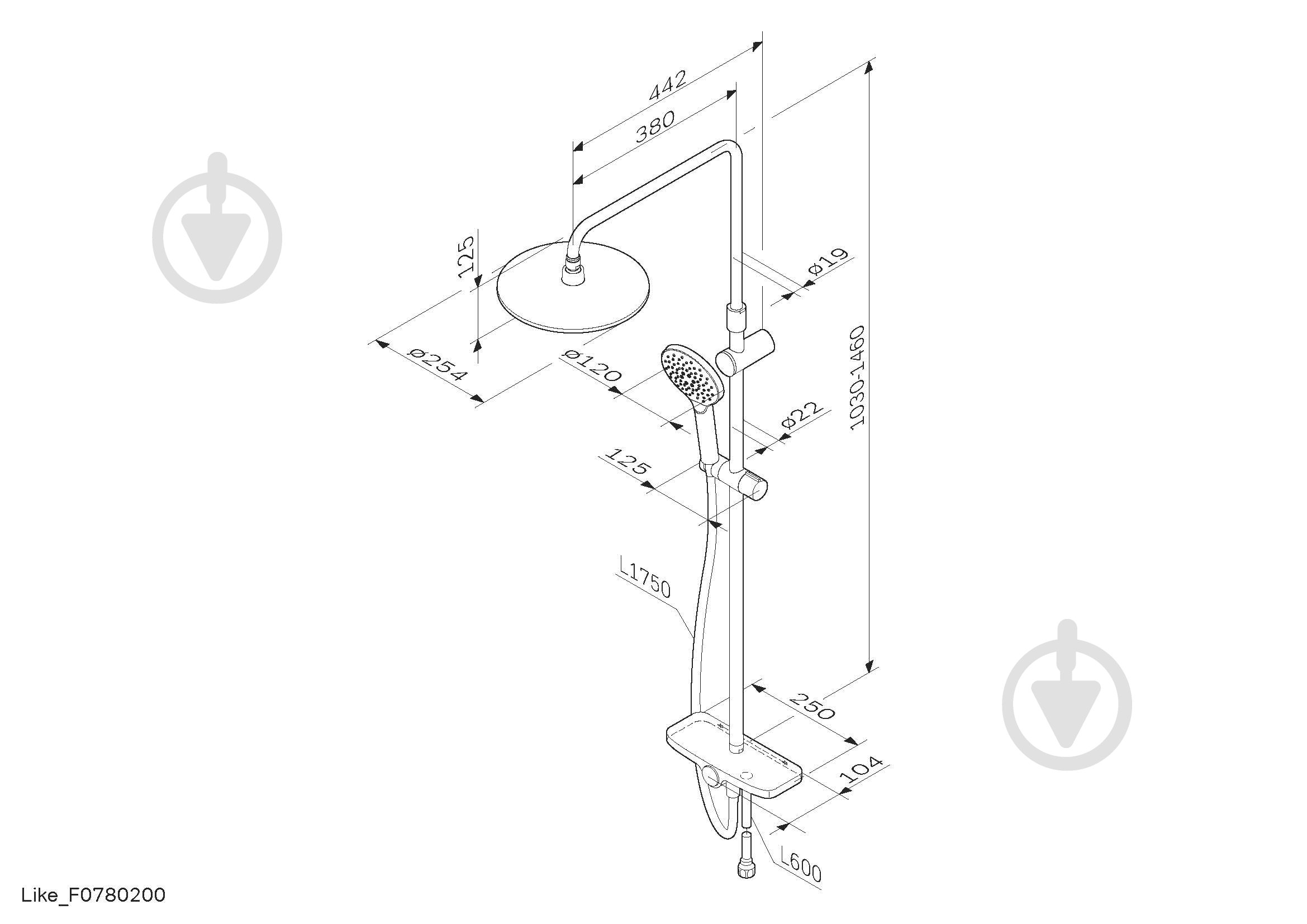 Душевая система AM.PM Like F0780200 - фото 8 Душевая система AM.PM Like F0780200 - фото 8