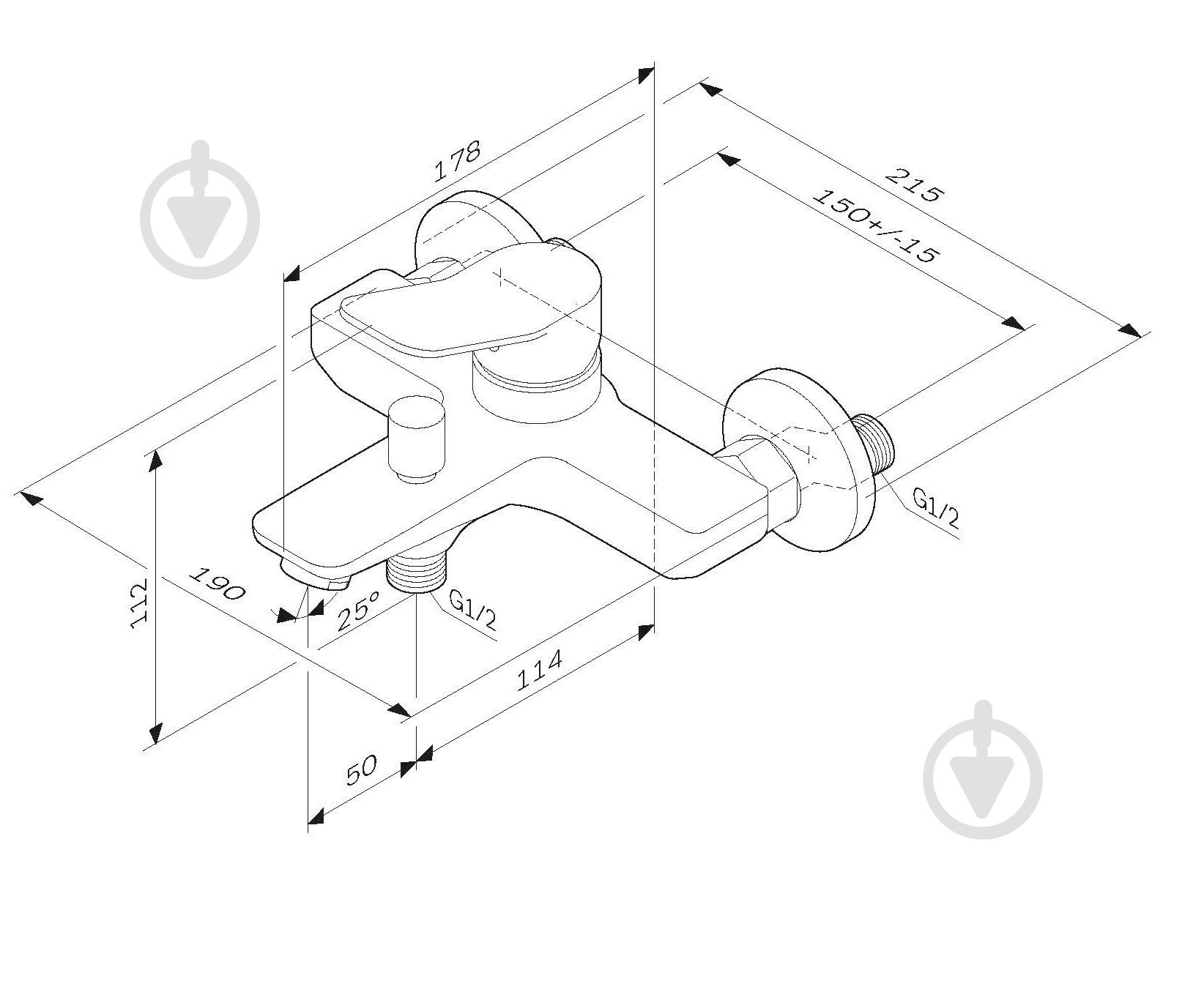Змішувач для ванни/душу AM.PM чорний X-Joy F85A10022 - фото 8 Змішувач для ванни/душу AM.PM чорний X-Joy F85A10022 - фото 8