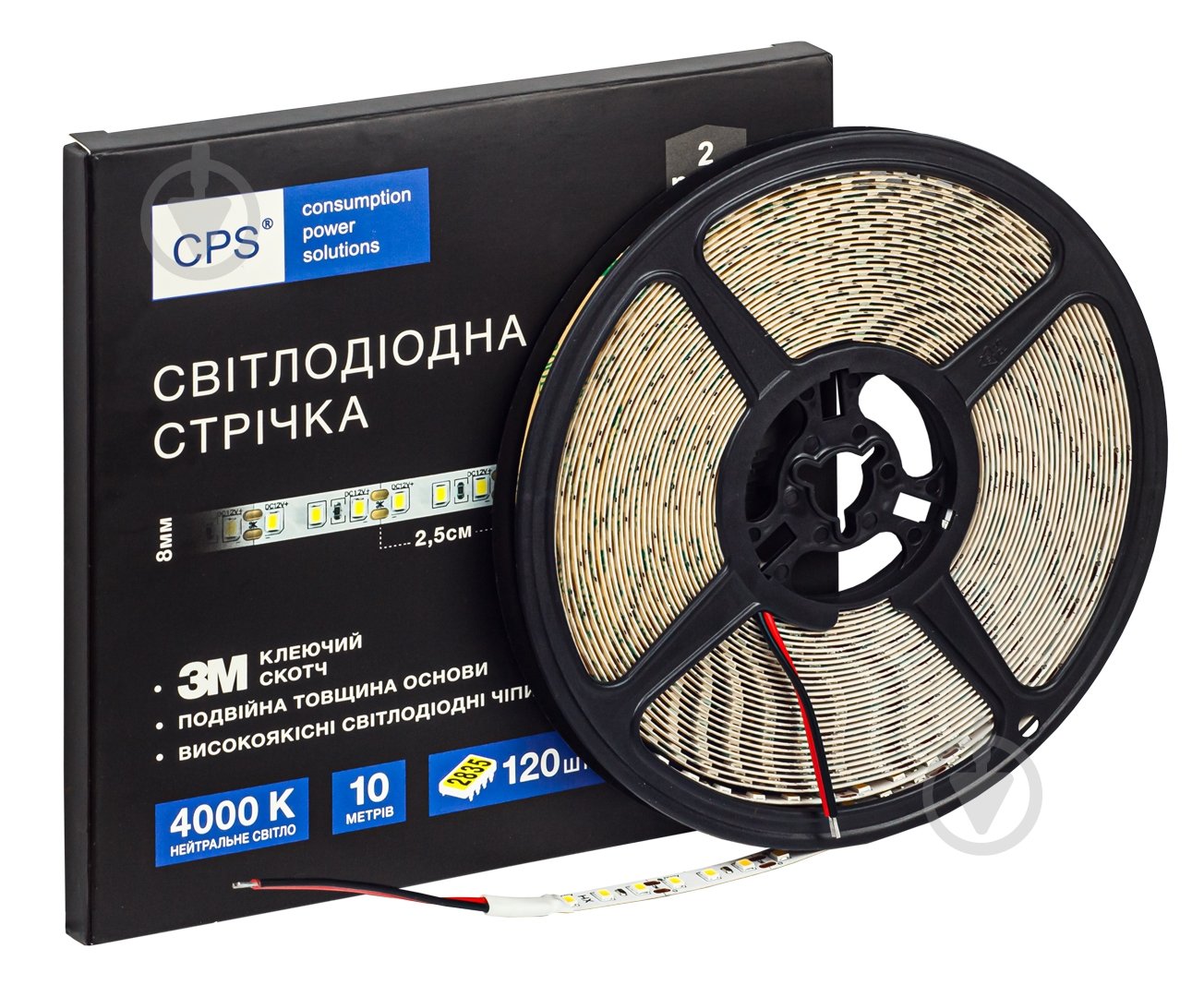 Лінійка світлодіодна CPS CPS 12v 4000К 10 м 10 Вт IP20 12 В денний CLS-12D120K40 - фото 1
