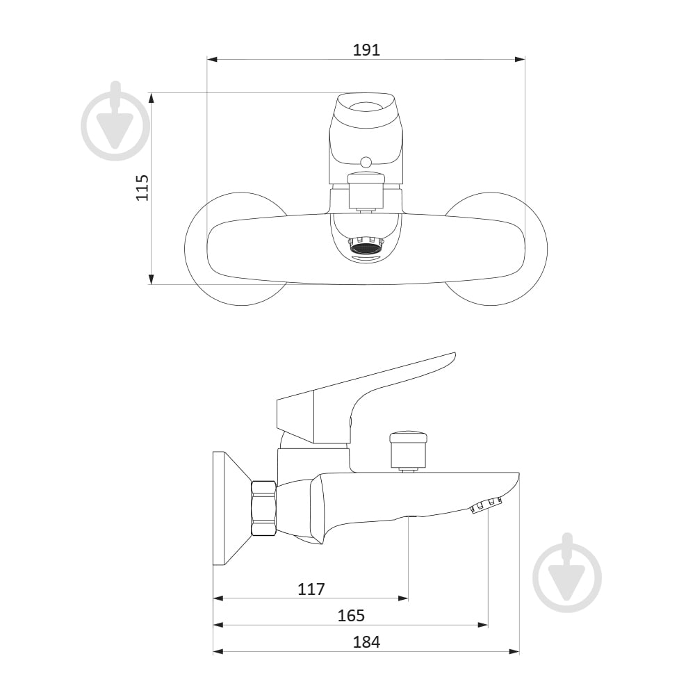Смеситель для ванны/душа Damixa Origin Bit 771000200, белый - фото 4