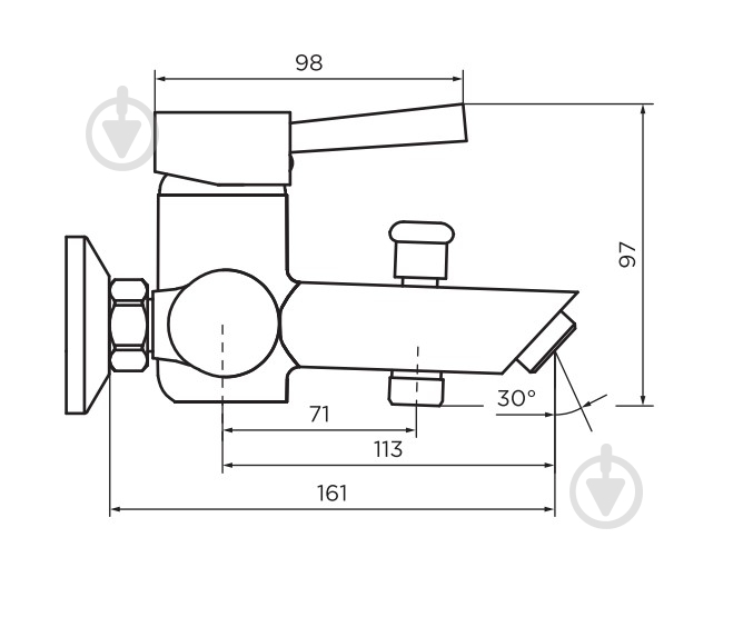 Смеситель для ванны/душа Damixa Origin Line 761000000 - фото 4 Смеситель для ванны/душа Damixa Origin Line 761000000 - фото 4