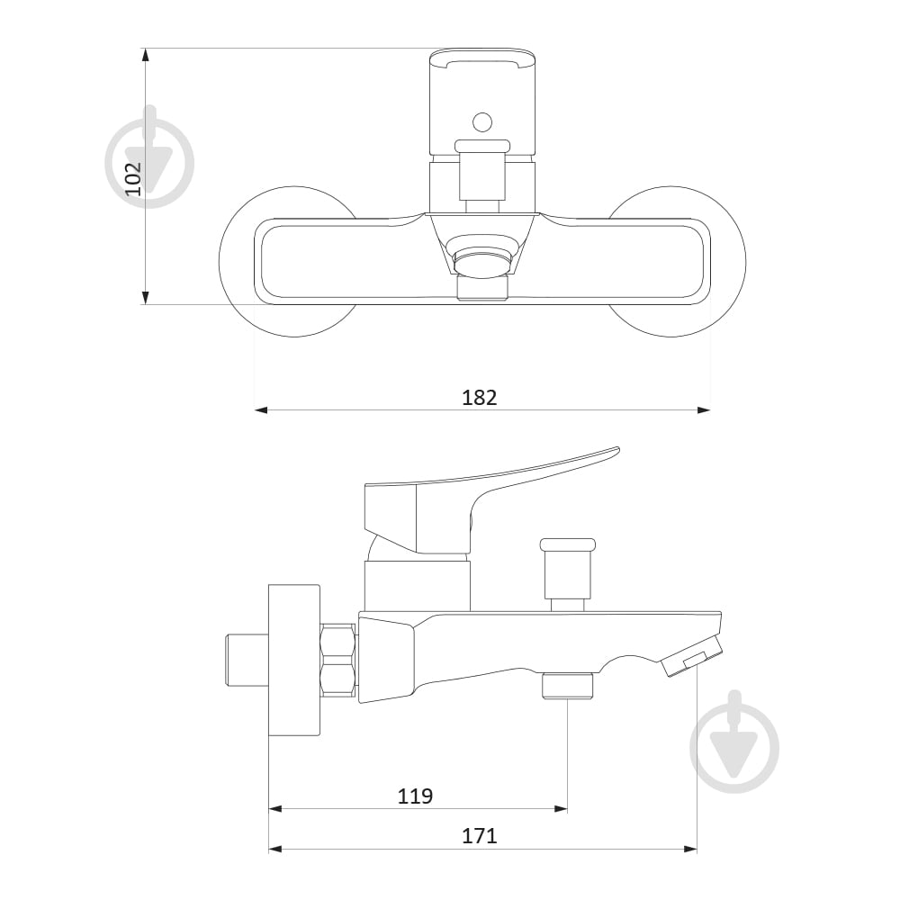 Смеситель для ванны/душа Damixa Apollo 221000000 - фото 4
