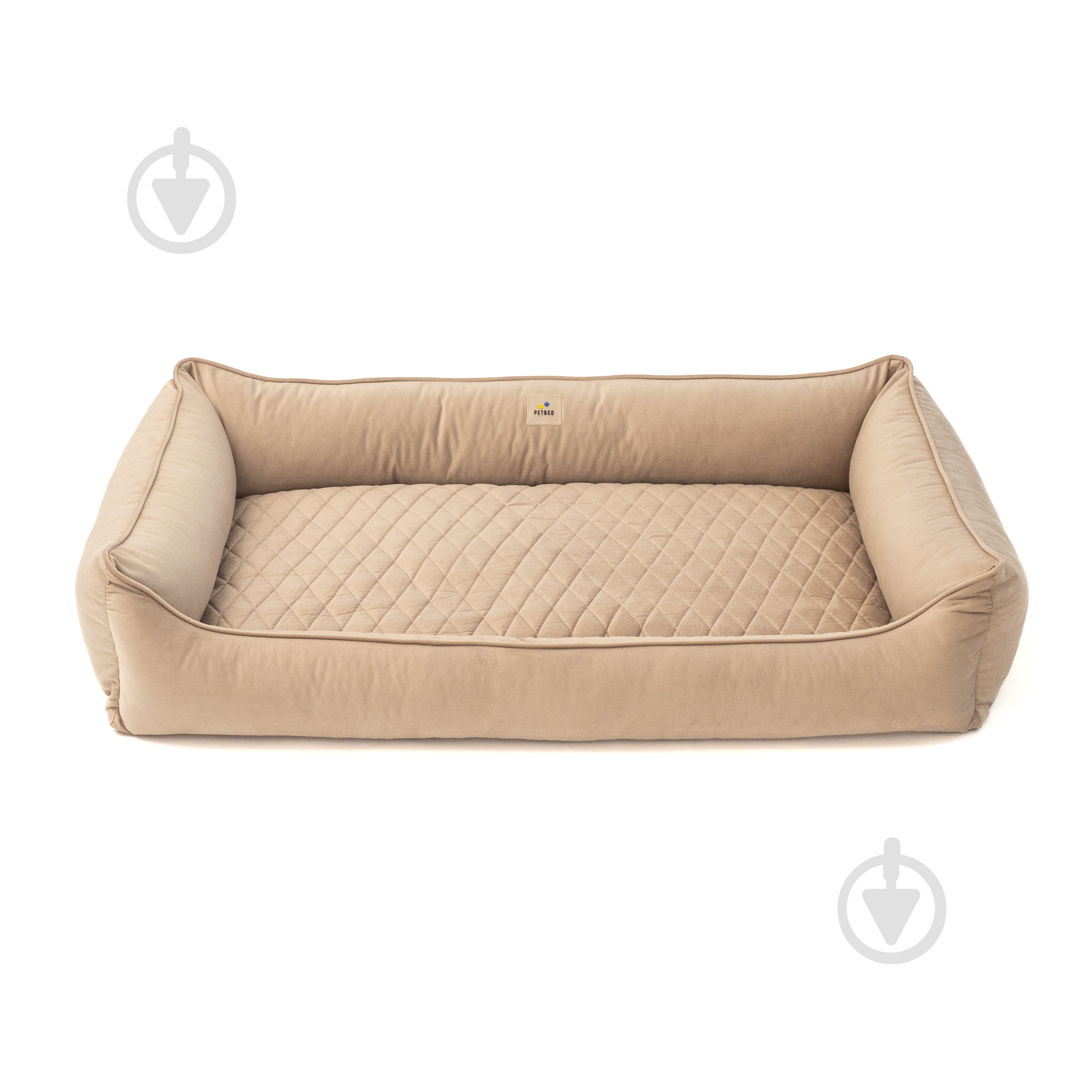 Лежак PETBED Лакі 3XL 120х80 см h-24 см велюр бежевий - фото 3 Лежак PETBED Лакі 3XL 120х80 см h-24 см велюр бежевий - фото 3