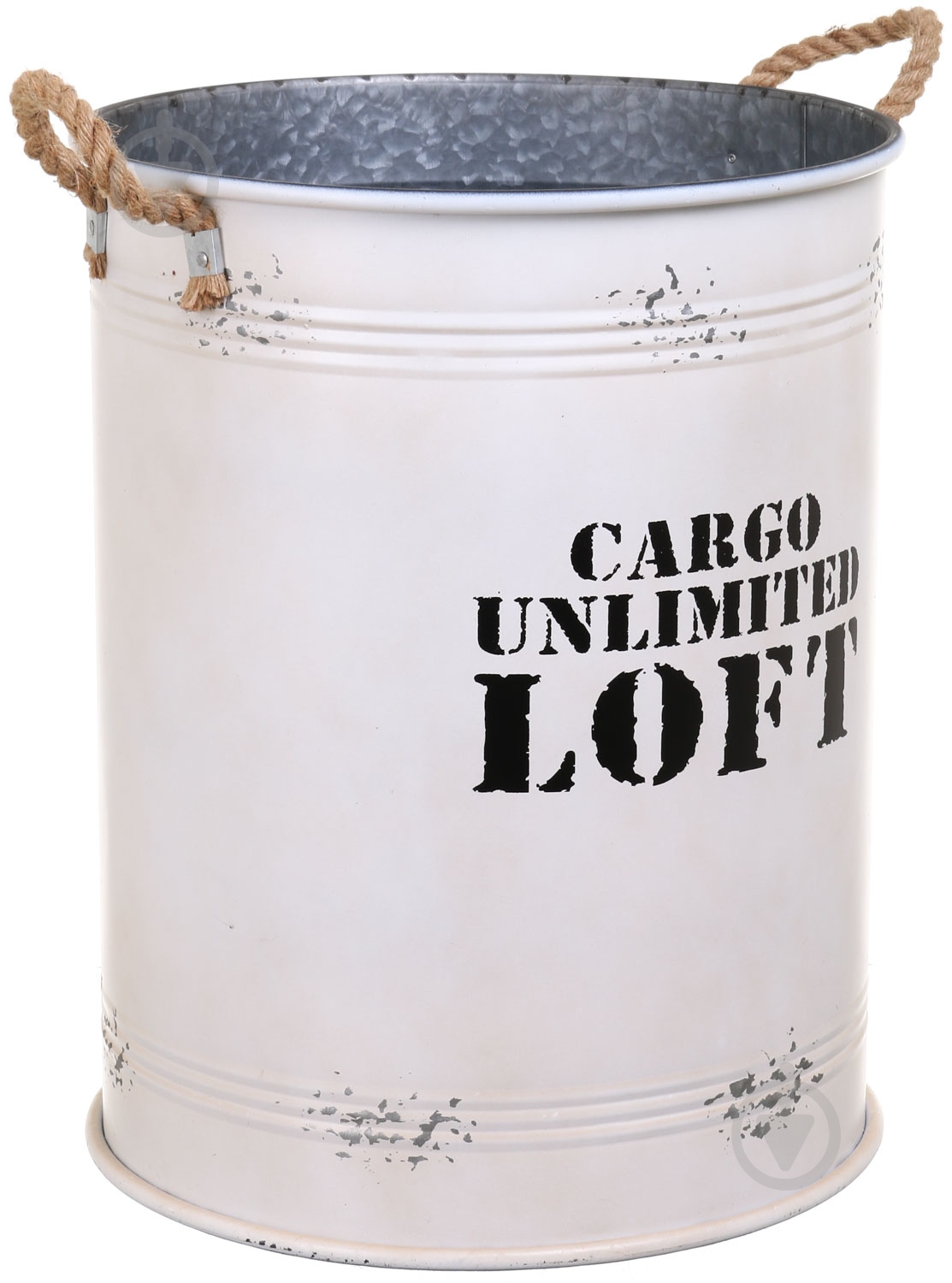 Пуф Бочка 55,5x400xбелый с серым - фото 3