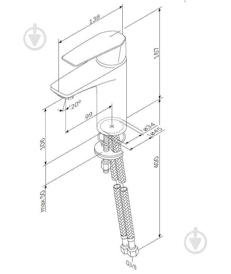 Смеситель для умывальника AM.PM Gem F90E02122 - фото 8
