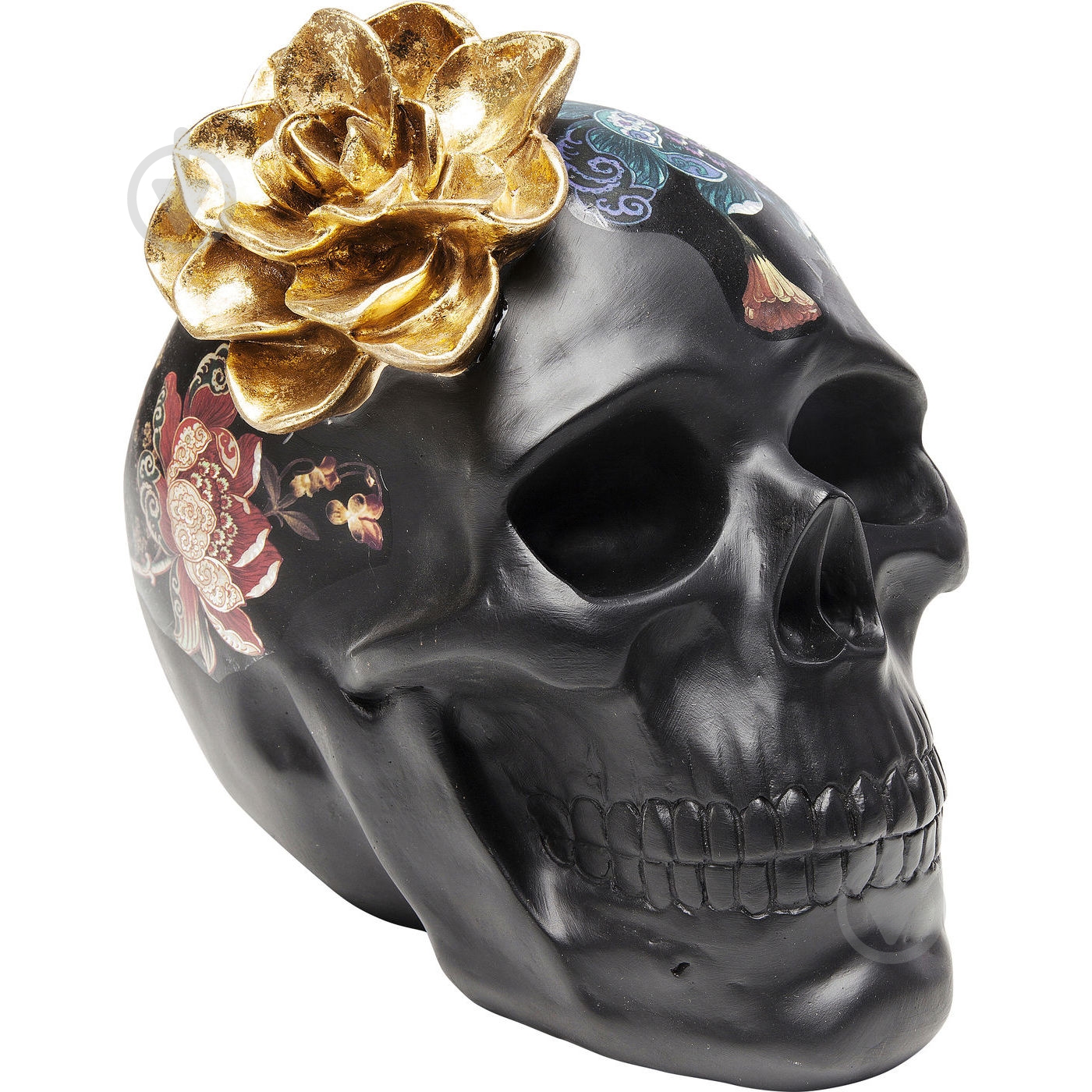 Статуэтка декоративная KARE Design Flower Skull 22х17х24 см черный - фото 2