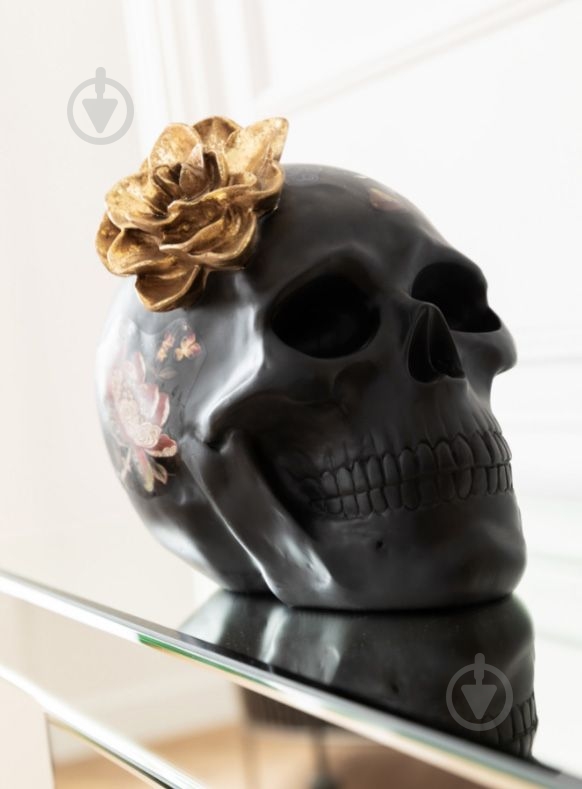 Статуэтка декоративная KARE Design Flower Skull 22х17х24 см черный - фото 7
