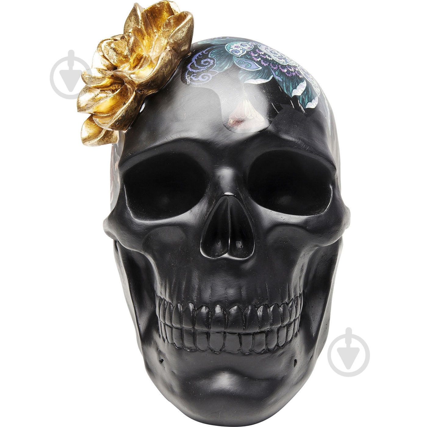 Статуэтка декоративная KARE Design Flower Skull 22х17х24 см черный - фото 1