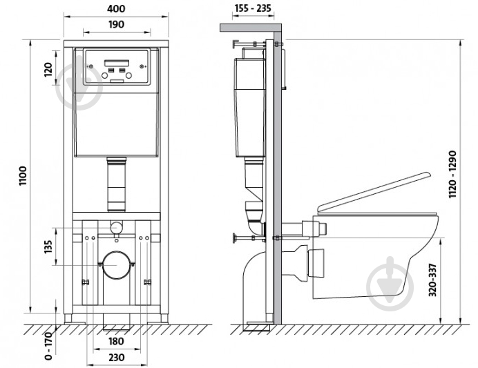 Инсталляция для унитаза Cersanit LINK без кнопки - фото 2