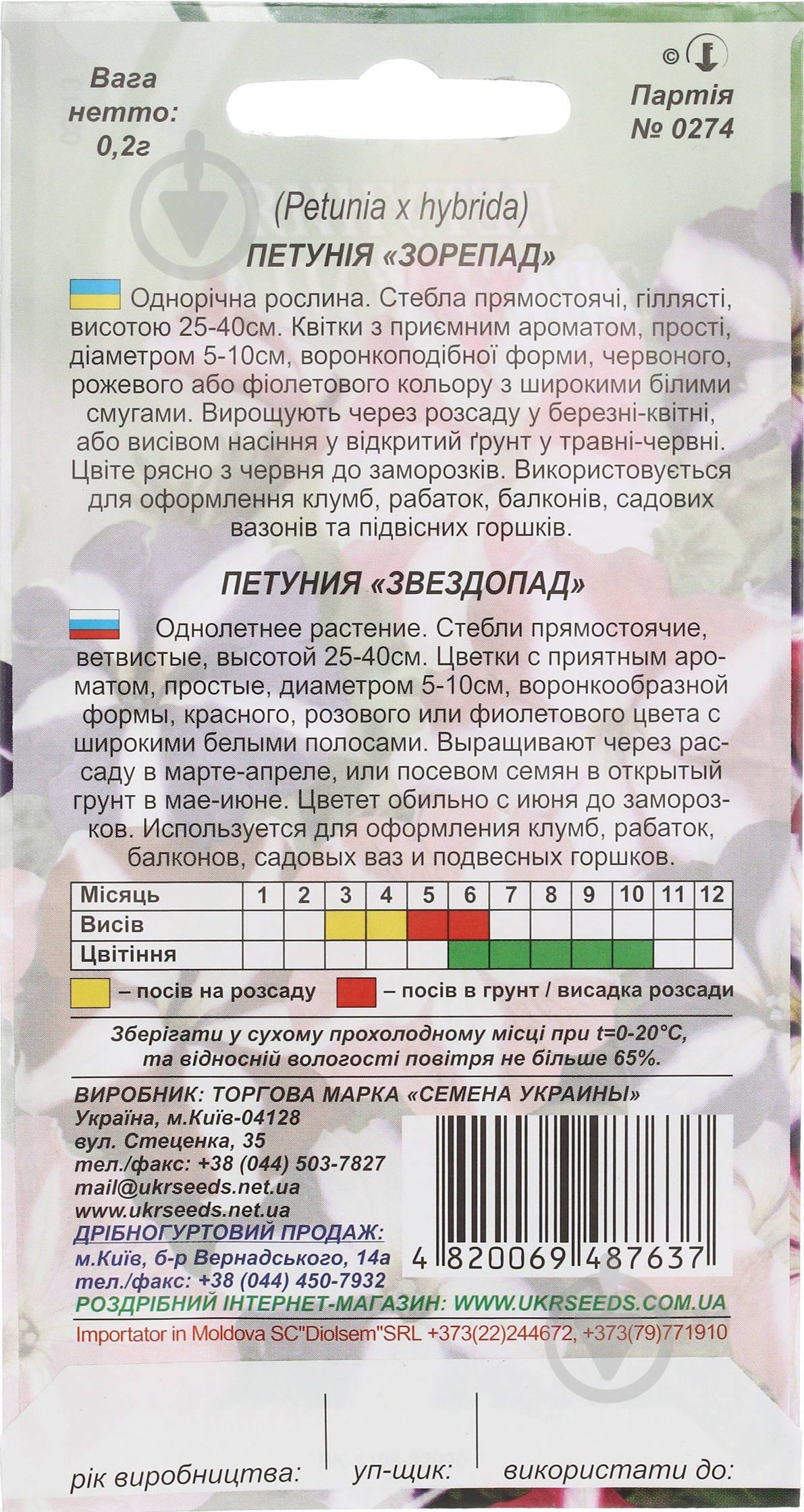 Насіння Насіння України петунія Зорепад 0,2 г - фото 2 Насіння Насіння України петунія Зорепад 0,2 г - фото 2