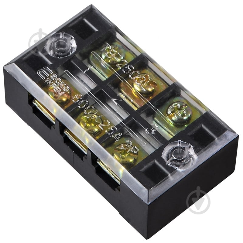 Колодка клеммная АСКОУКРЕМ TB2503 черный A0130050007 - фото 2