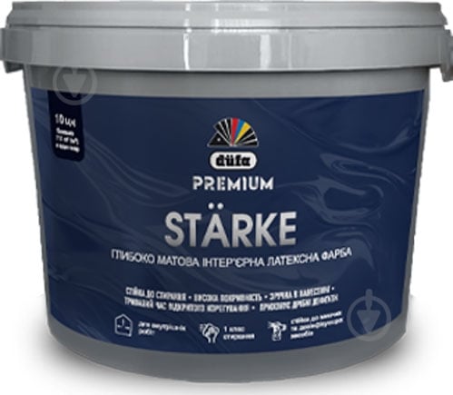 Фарба латексна Dufa PREMIUM Starke P 101 глибокий мат білий 2,5 л - фото 1 Фарба латексна Dufa PREMIUM Starke P 101 глибокий мат білий 2,5 л - фото 1