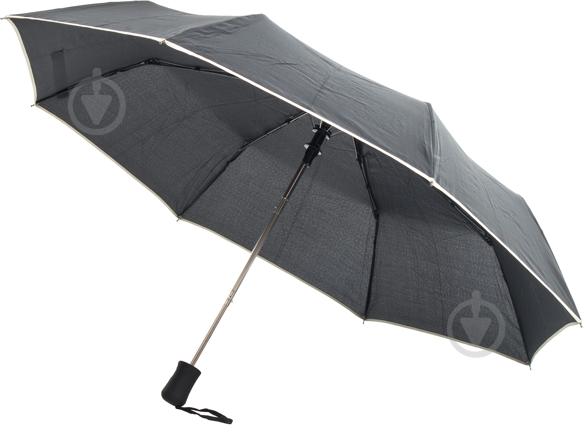 Зонт Susino 56 см черный с белым кантом черный - фото 2 Зонт Susino 56 см черный с белым кантом черный - фото 2