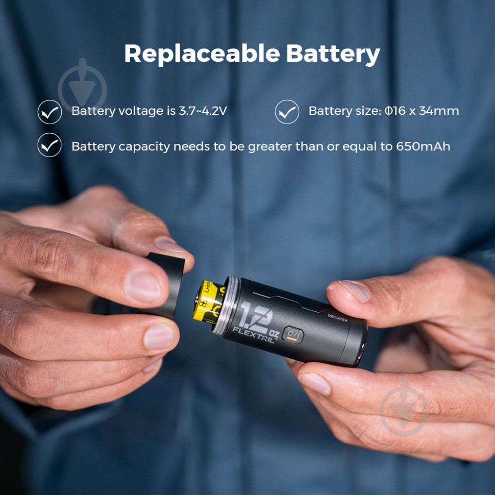 Насос портативный Flextail Zero Pump, черный - фото 3