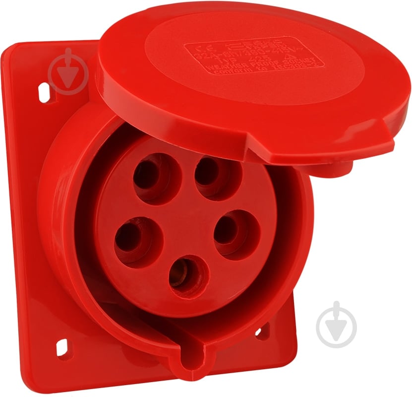 Розетка силова врізна із заземленням АСКОУКРЕМ ГВ 32А/5 3Р+N+РЕ (425) червоний A0080030006 - фото 1 Розетка силова врізна із заземленням АСКОУКРЕМ ГВ 32А/5 3Р+N+РЕ (425) червоний A0080030006 - фото 1
