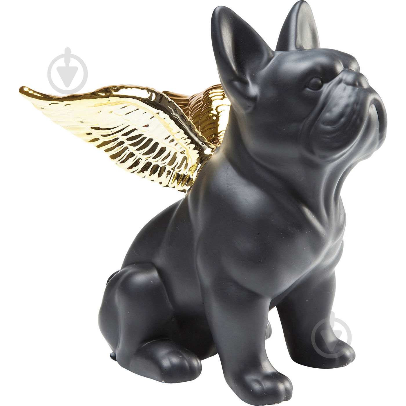 Статуетка декоративна KARE Design Sitting Angel Dog 22х11х21 см чорний із золотом - фото 1