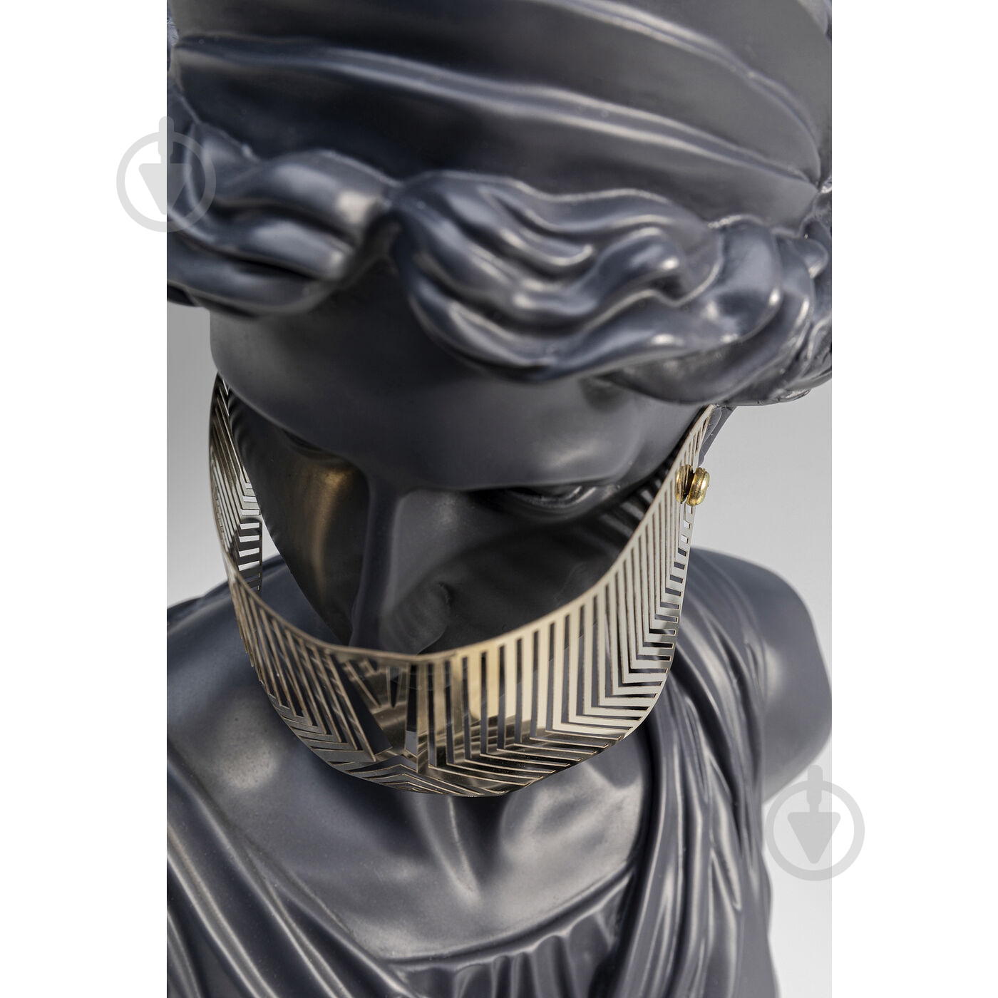 Статуетка декоративна KARE Design бюст Masked Lady 50х16х23 см чорний із золотом - фото 8