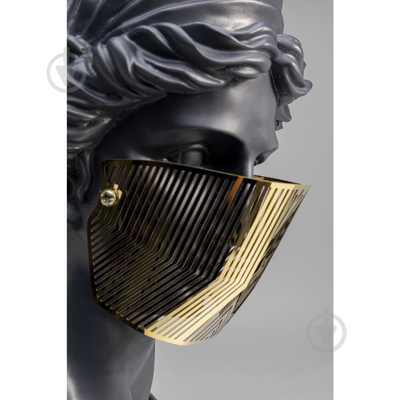 Статуетка декоративна KARE Design бюст Masked Lady 50х16х23 см чорний із золотом - фото 7