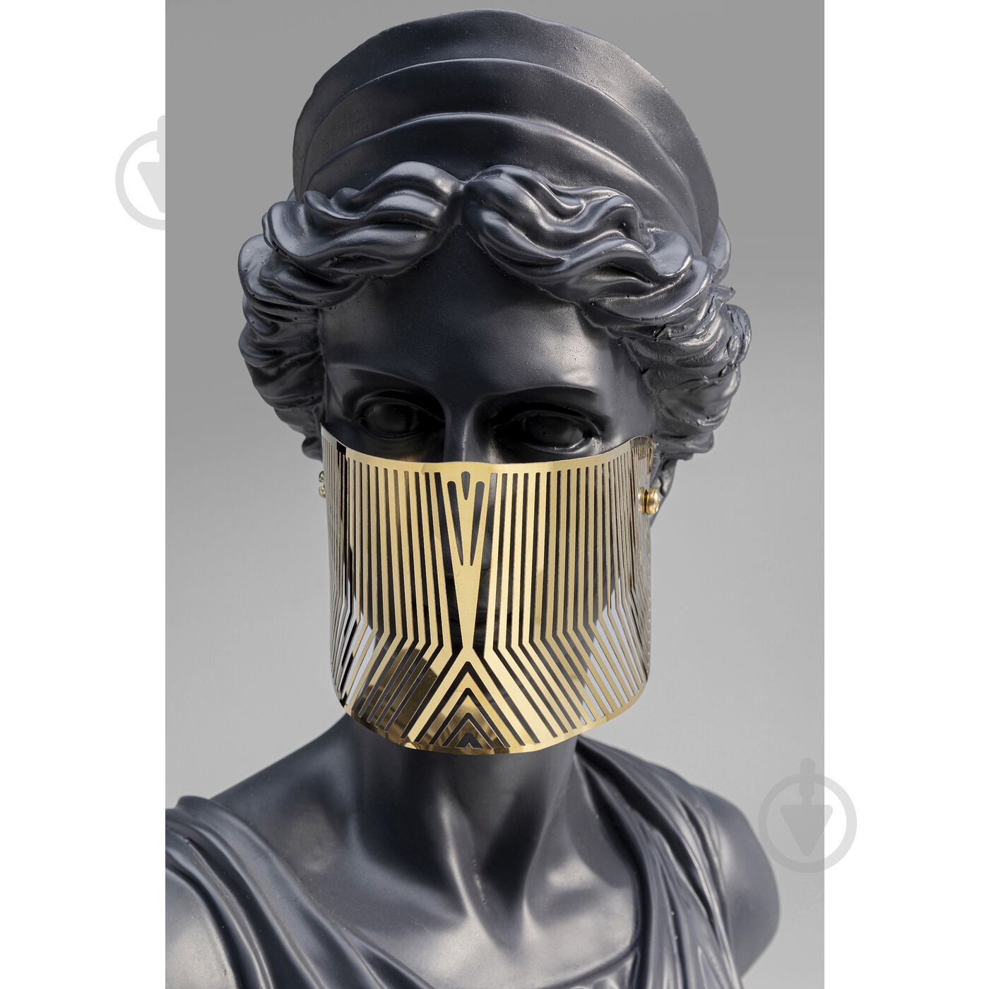 Статуетка декоративна KARE Design бюст Masked Lady 50х16х23 см чорний із золотом - фото 6