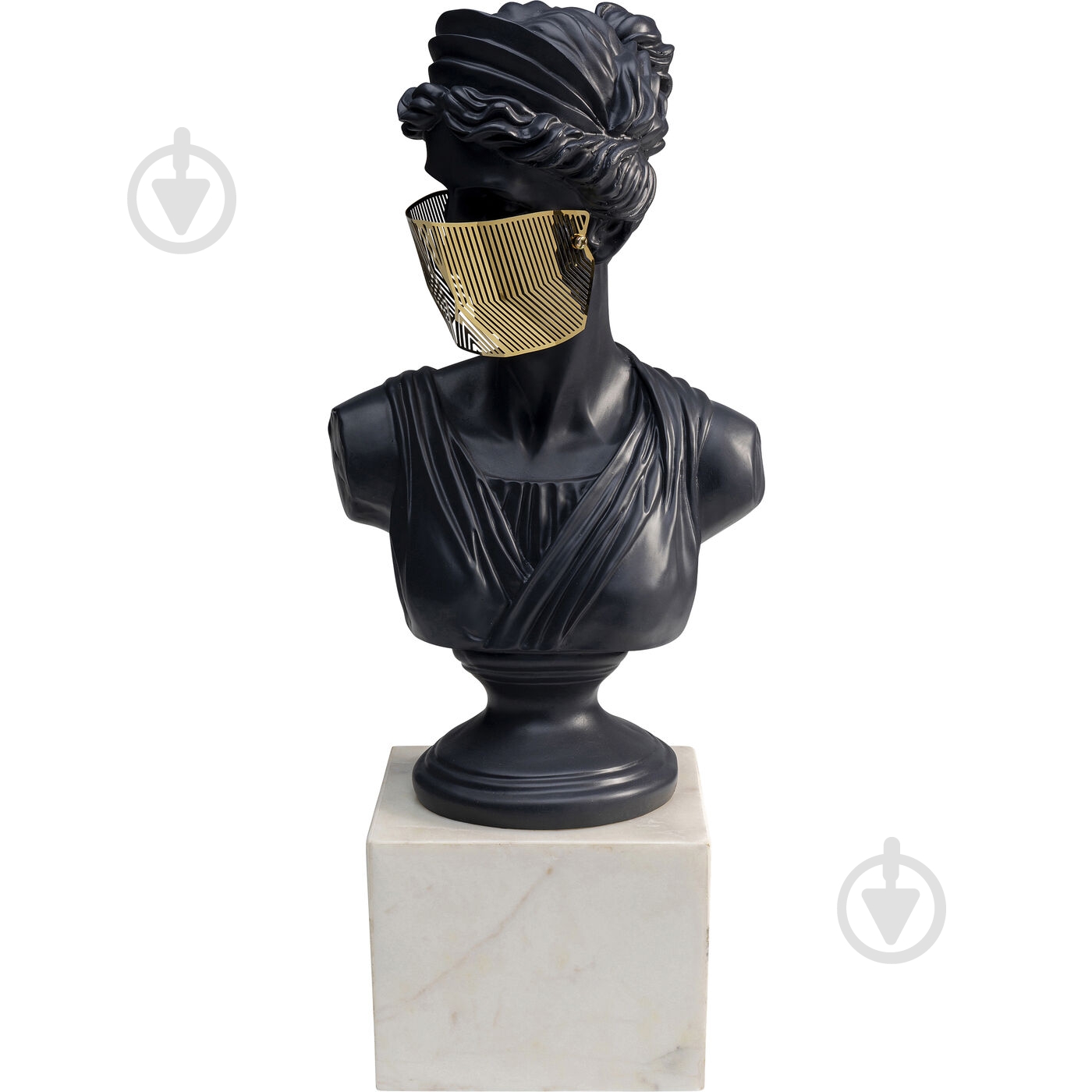 Статуетка декоративна KARE Design бюст Masked Lady 50х16х23 см чорний із золотом - фото 2