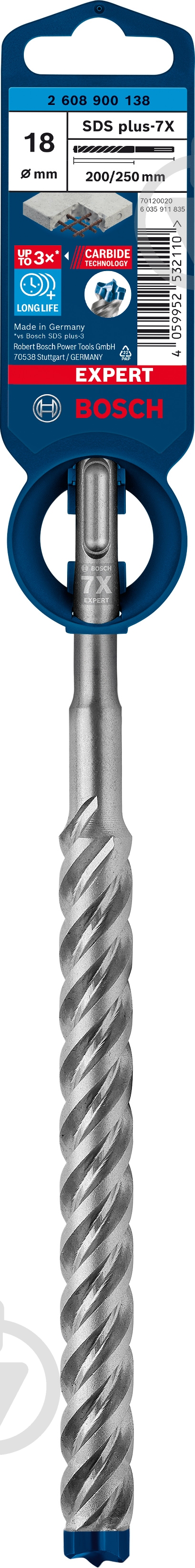 Бур Bosch SDS-plus 18x265 мм 1 шт. 2608900138 - фото 3