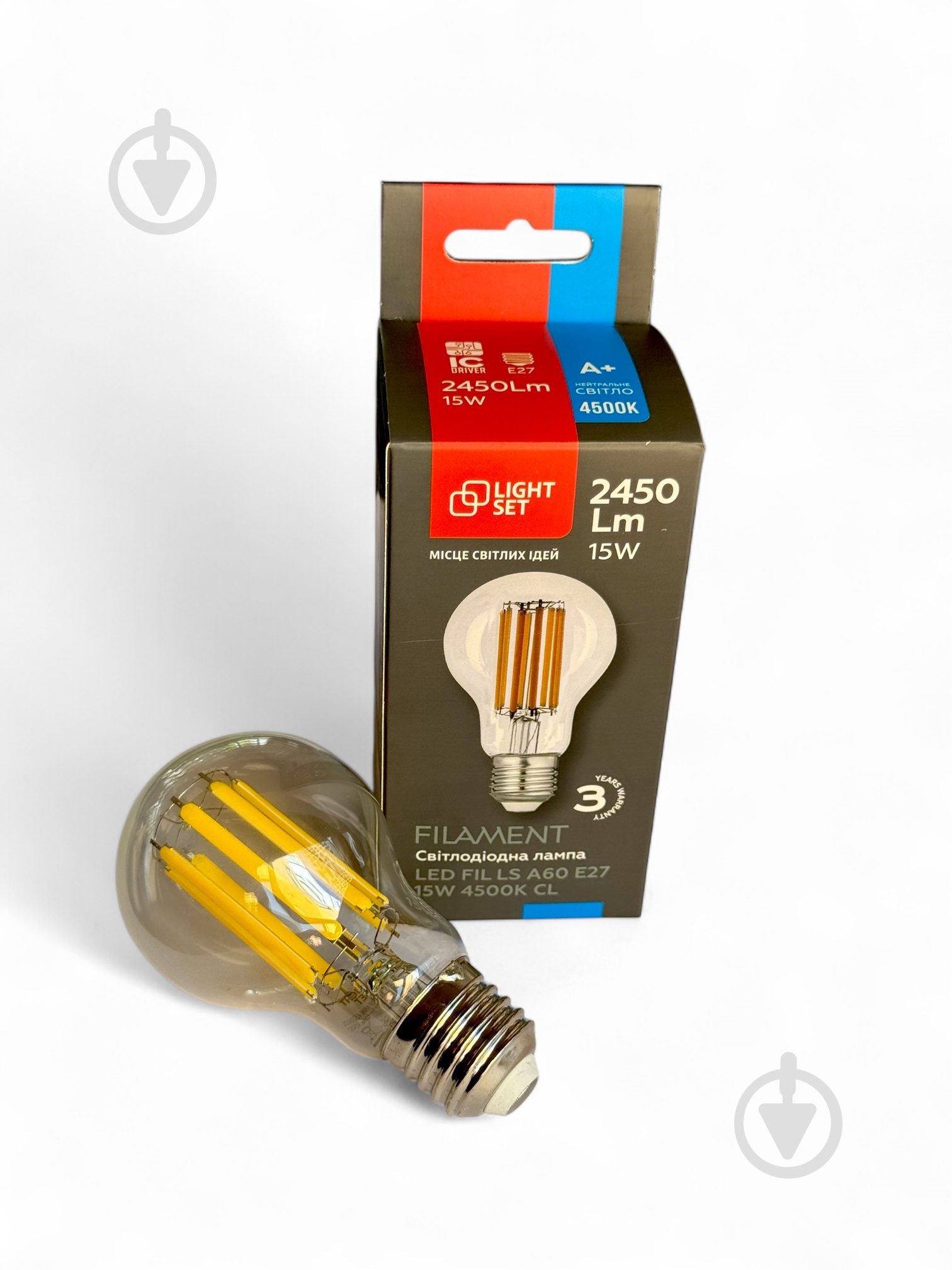 Лампа світлодіодна LIGHT SET LS A60 15 Вт E27 4500 К 220 В прозора - фото 2