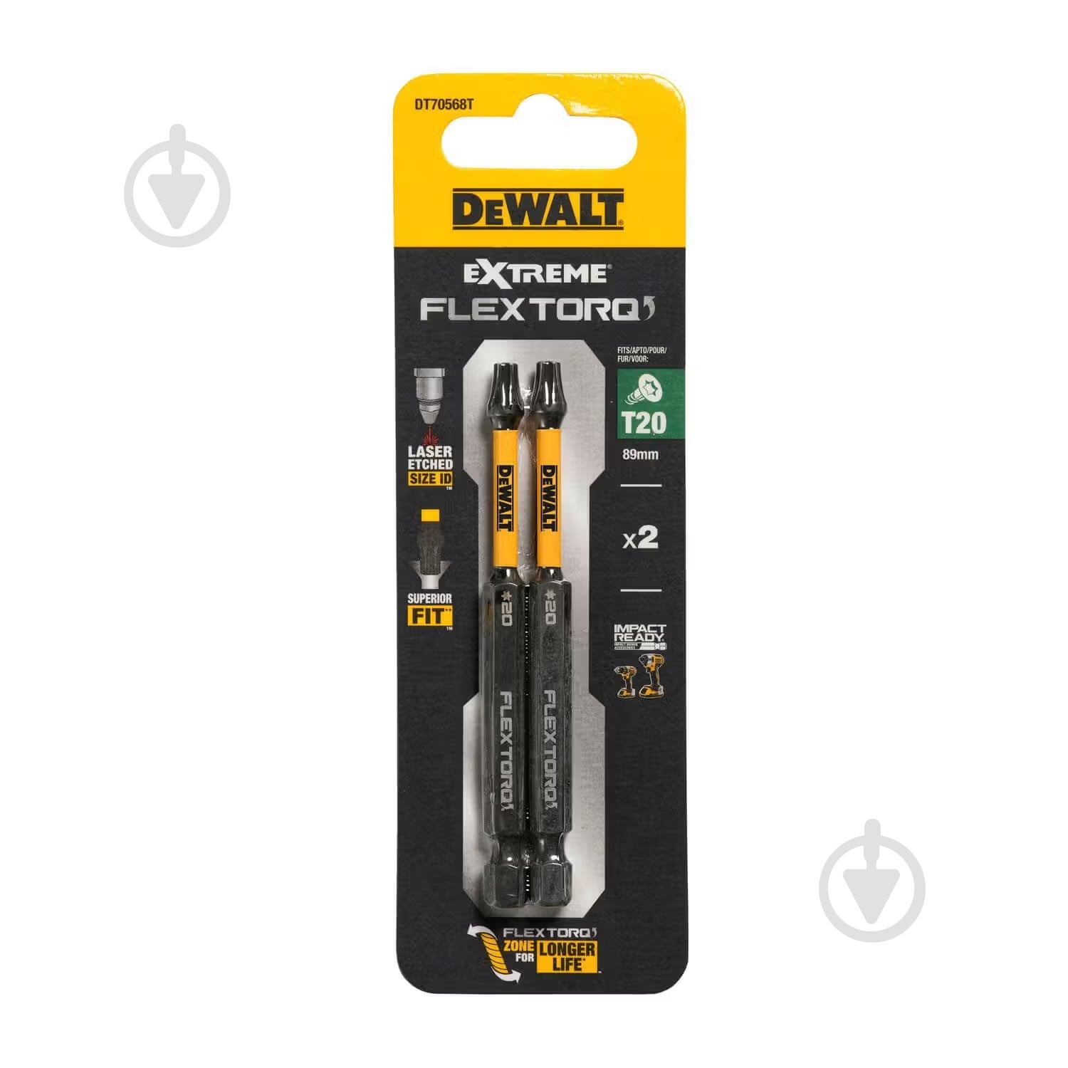 Набор ударных бит DeWalt IMPACT TORSION 2 шт. DT70568T - фото 1 Набор ударных бит DeWalt IMPACT TORSION 2 шт. DT70568T - фото 1