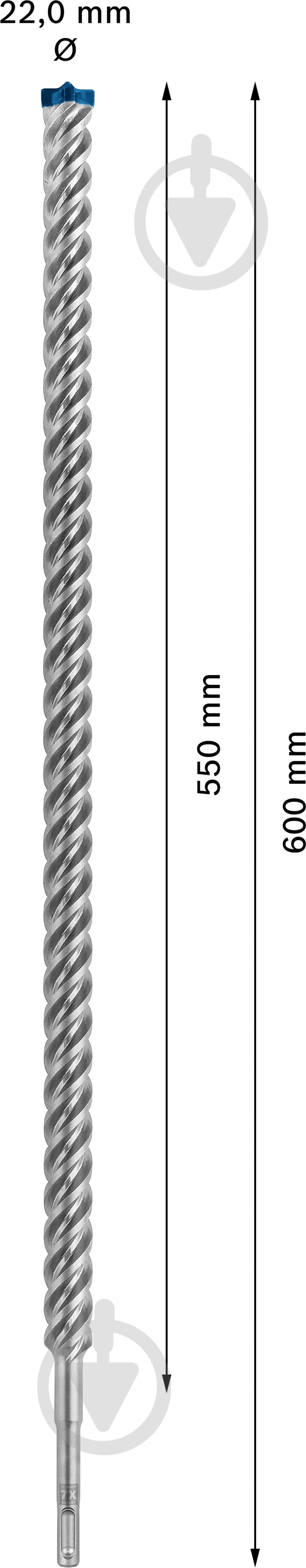 Бур Bosch SDS-plus 22x600 мм 1 шт. 2608900148 - фото 2 Бур Bosch SDS-plus 22x600 мм 1 шт. 2608900148 - фото 2