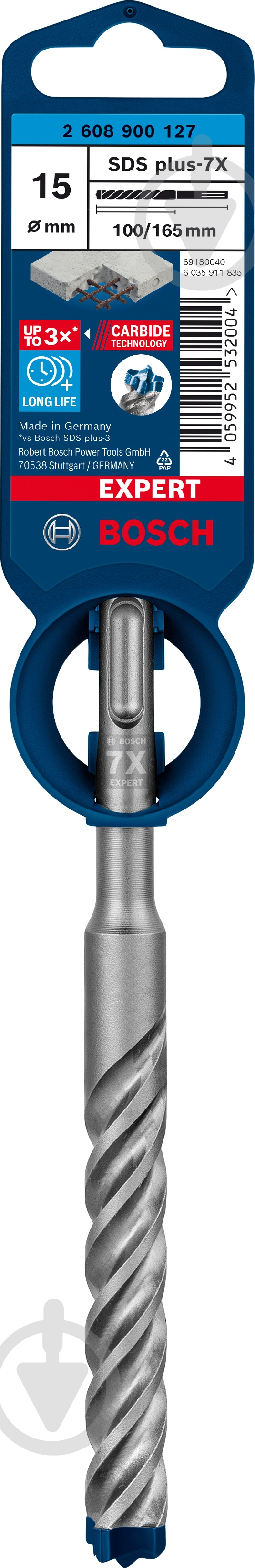 Бур Bosch SDS-plus 15x165 мм 1 шт. 2608900127 - фото 3