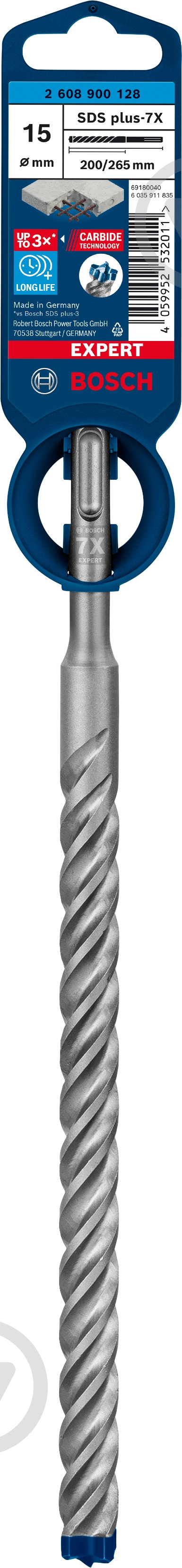Бур Bosch SDS-plus 15x265 мм 1 шт. 2608900128 - фото 3