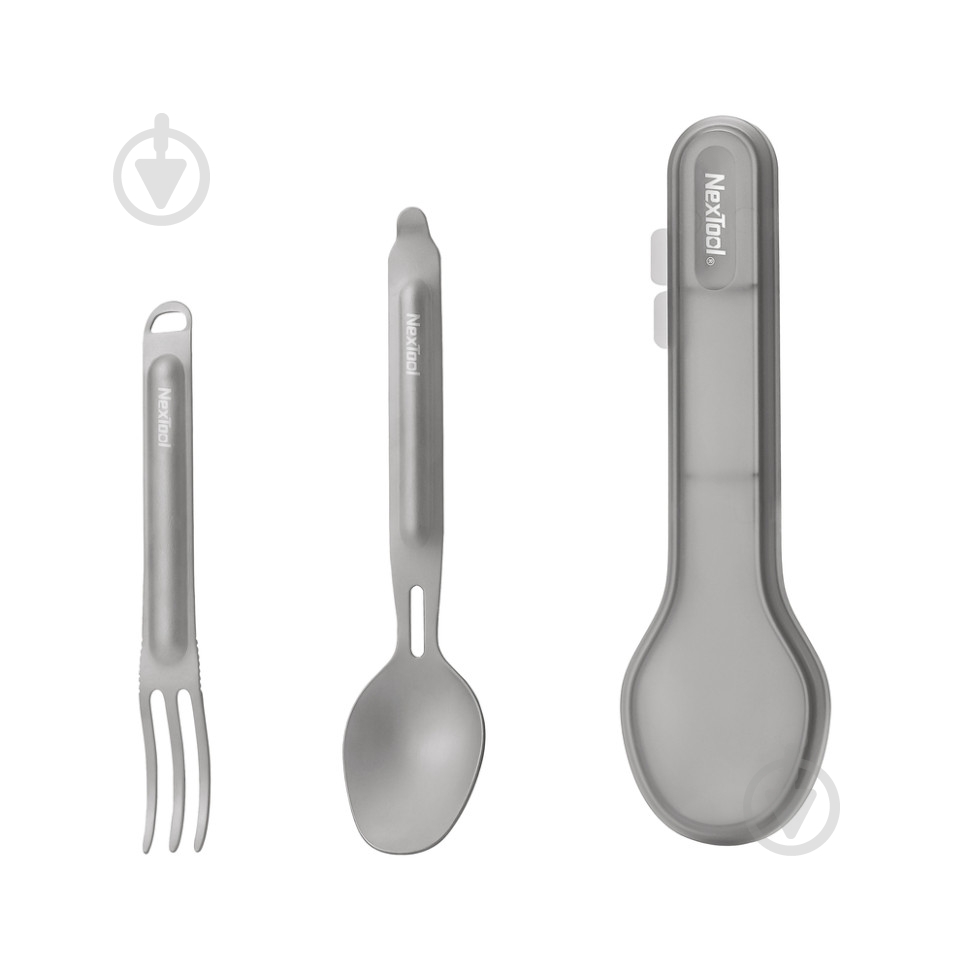 Ложка-вилка NexTool Titanium Tableware Set, титан - фото 1 Ложка-вилка NexTool Titanium Tableware Set, титан - фото 1