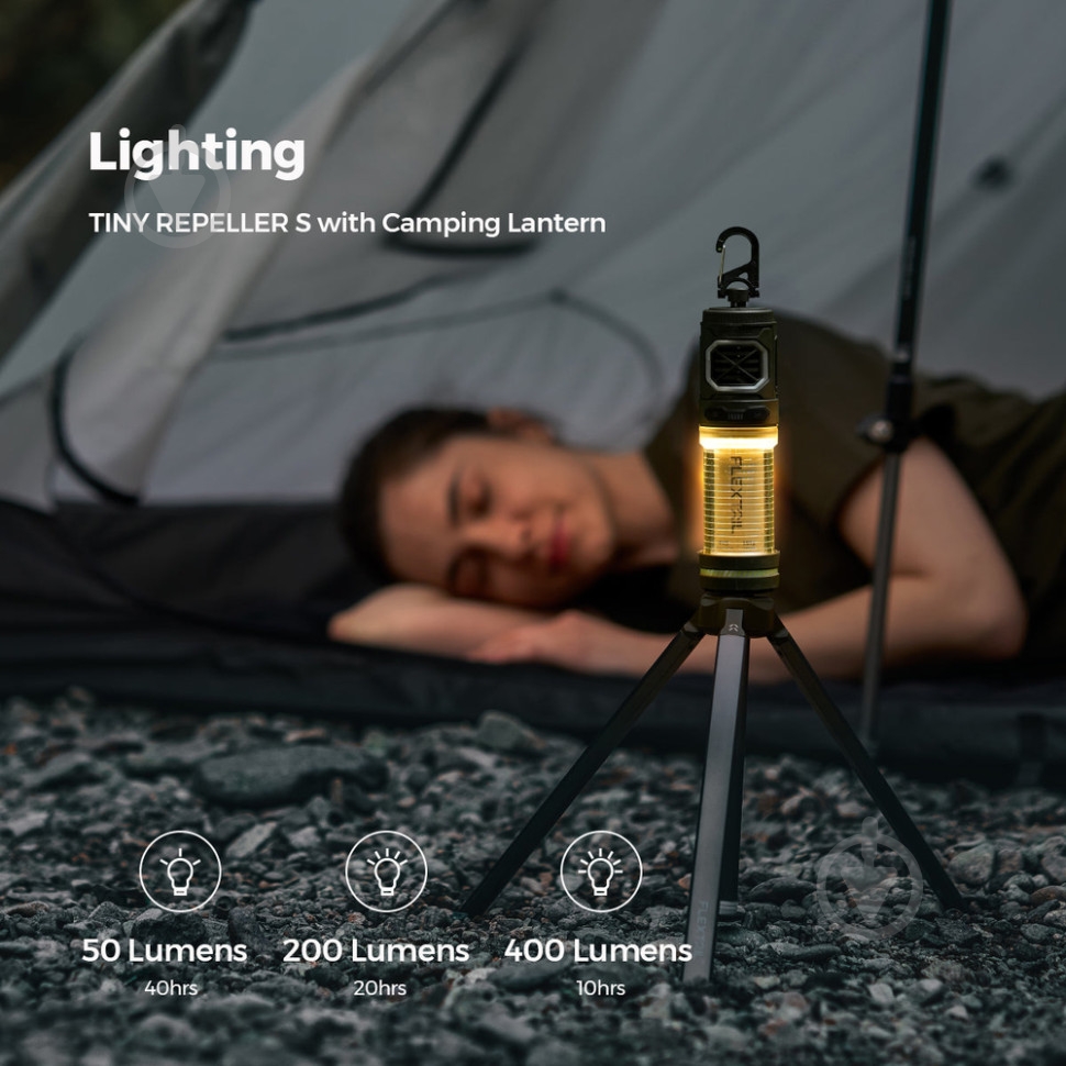 Фумигатор Flextail фонарь кемпинговый Tiny Repel S, зеленый - фото 10