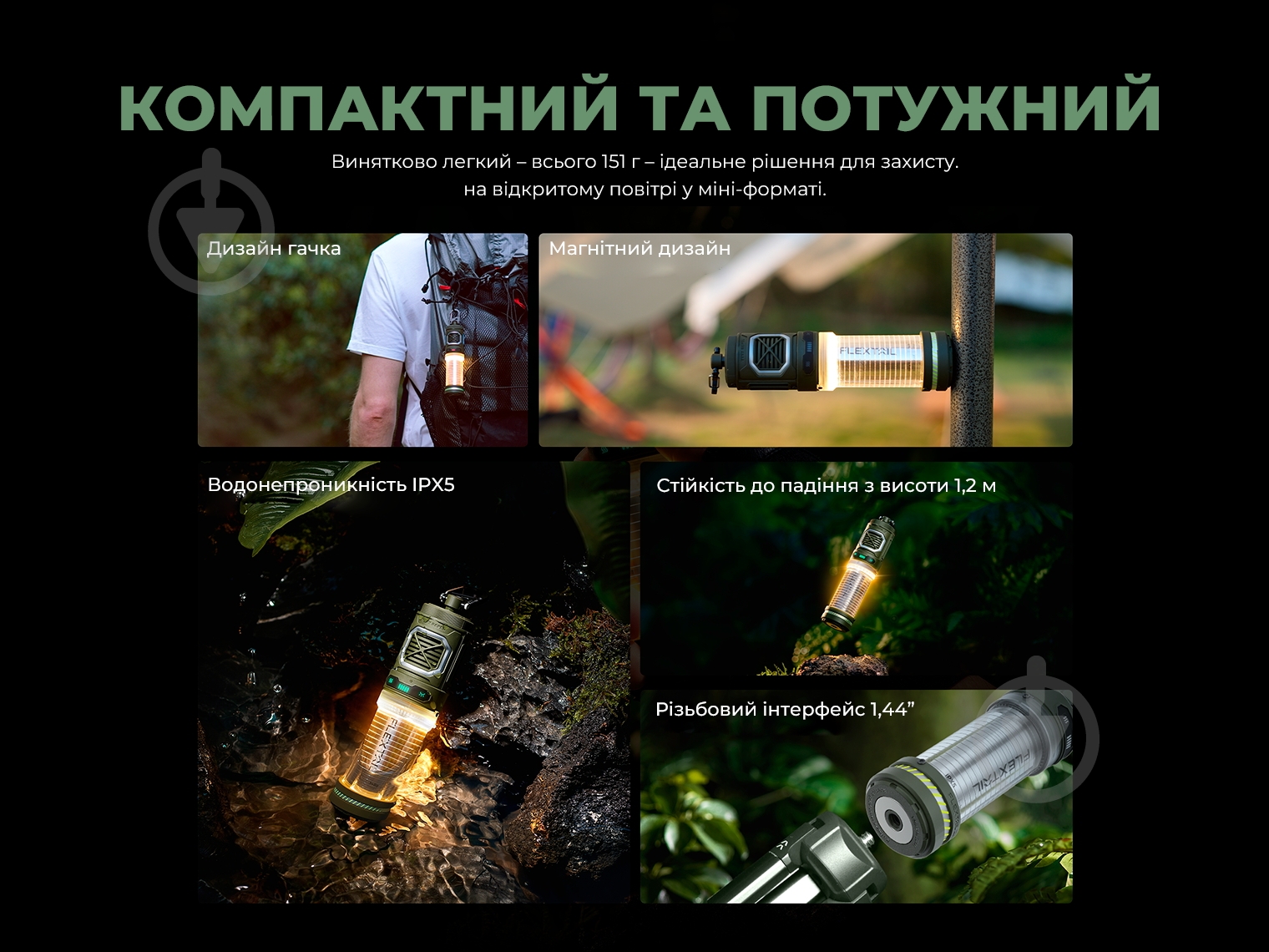 Фумигатор Flextail фонарь кемпинговый Tiny Repel S, зеленый - фото 4