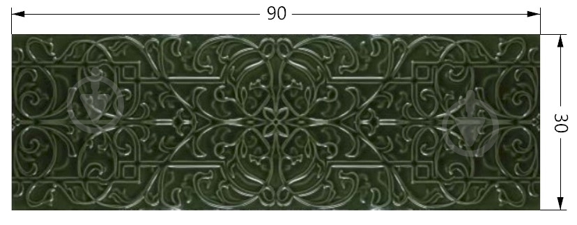 Плитка TABRIZ TILE Limited Green Relief Decor 30x90 - фото 2